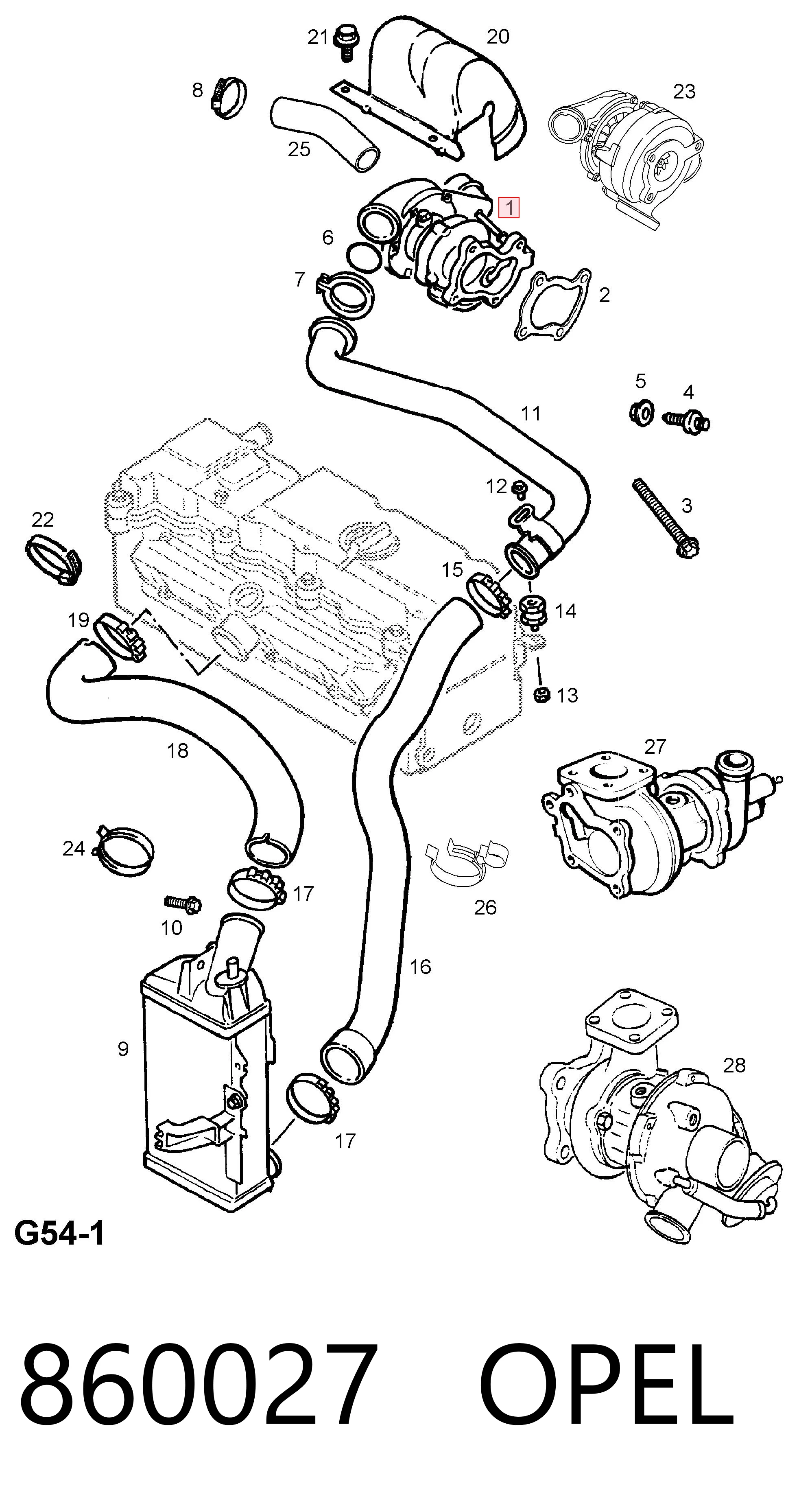 860027 Opel Турбонаддув