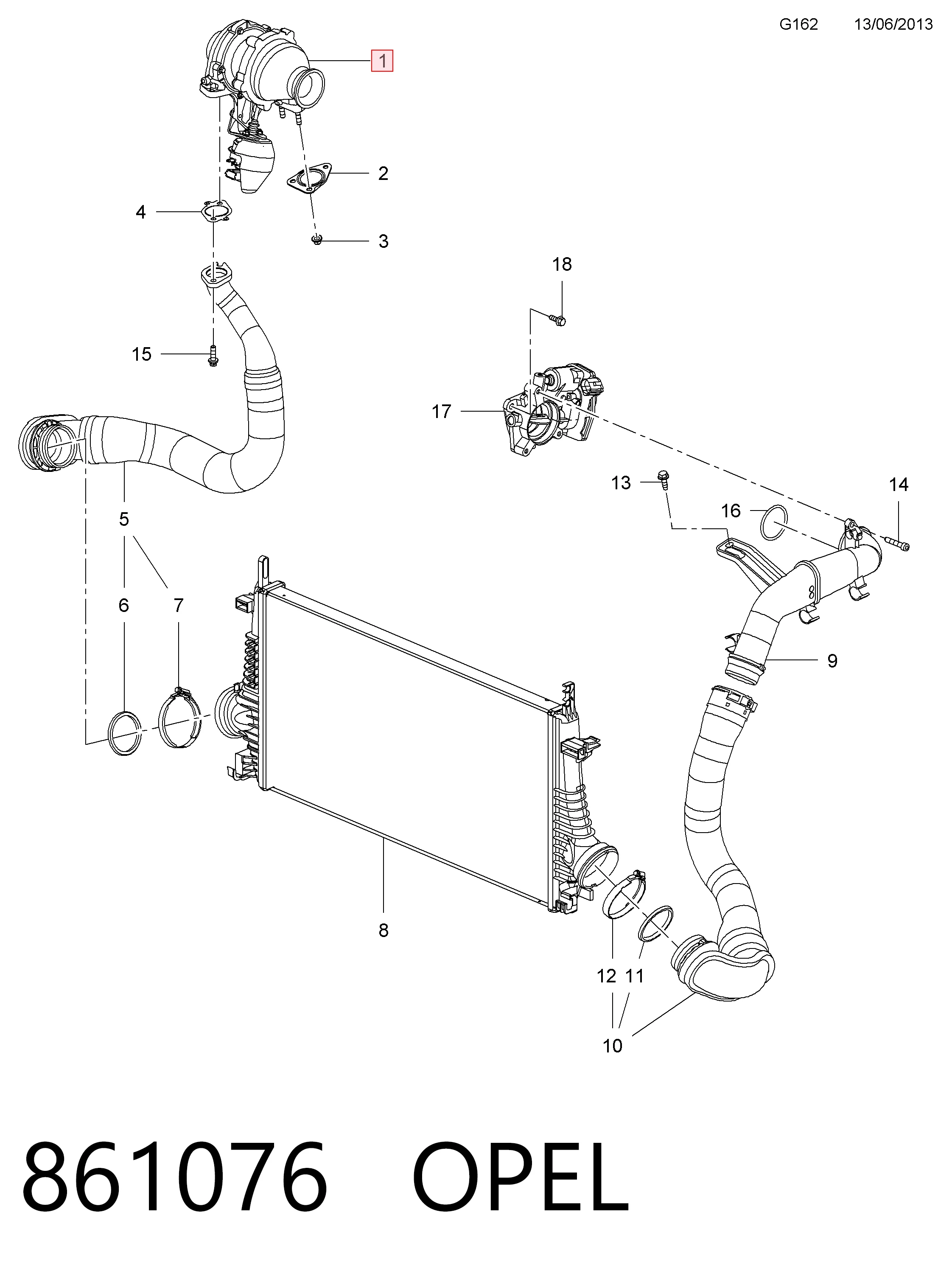 Купить 55596485 Peugeot/Citroen Турбоком