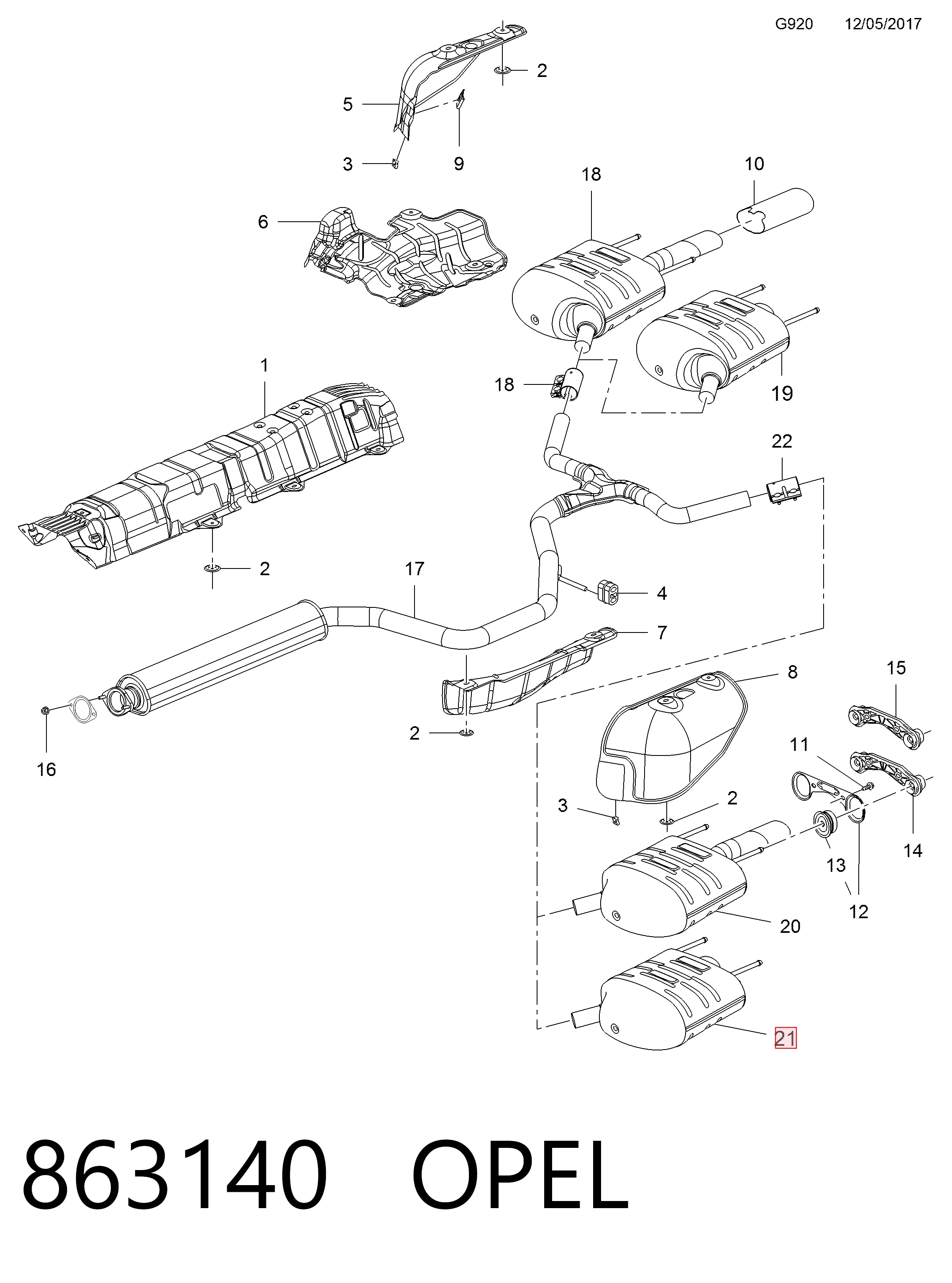Купить 13311554 General Motors Глушитель задний