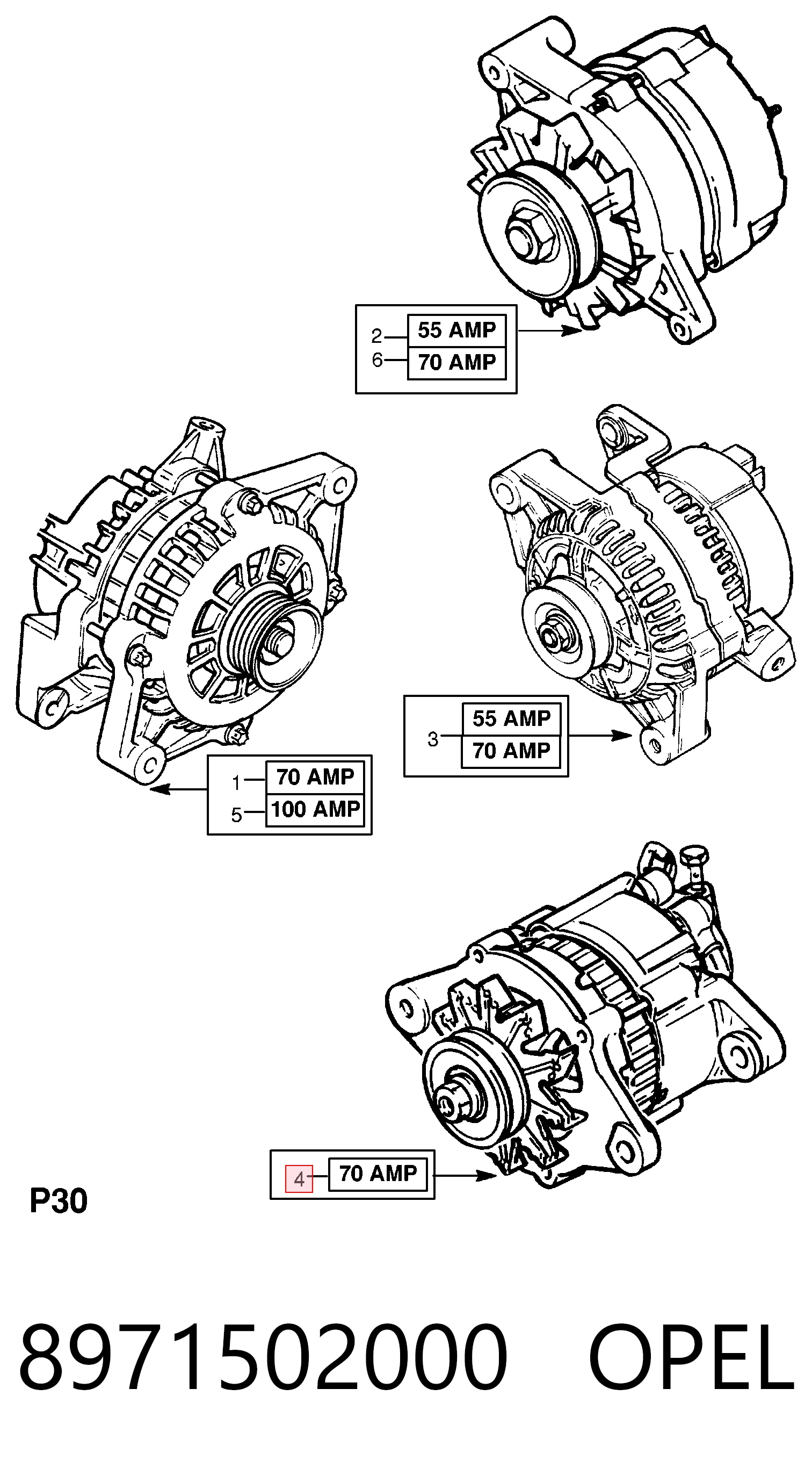 8971502000 Opel Генератор автомобильный