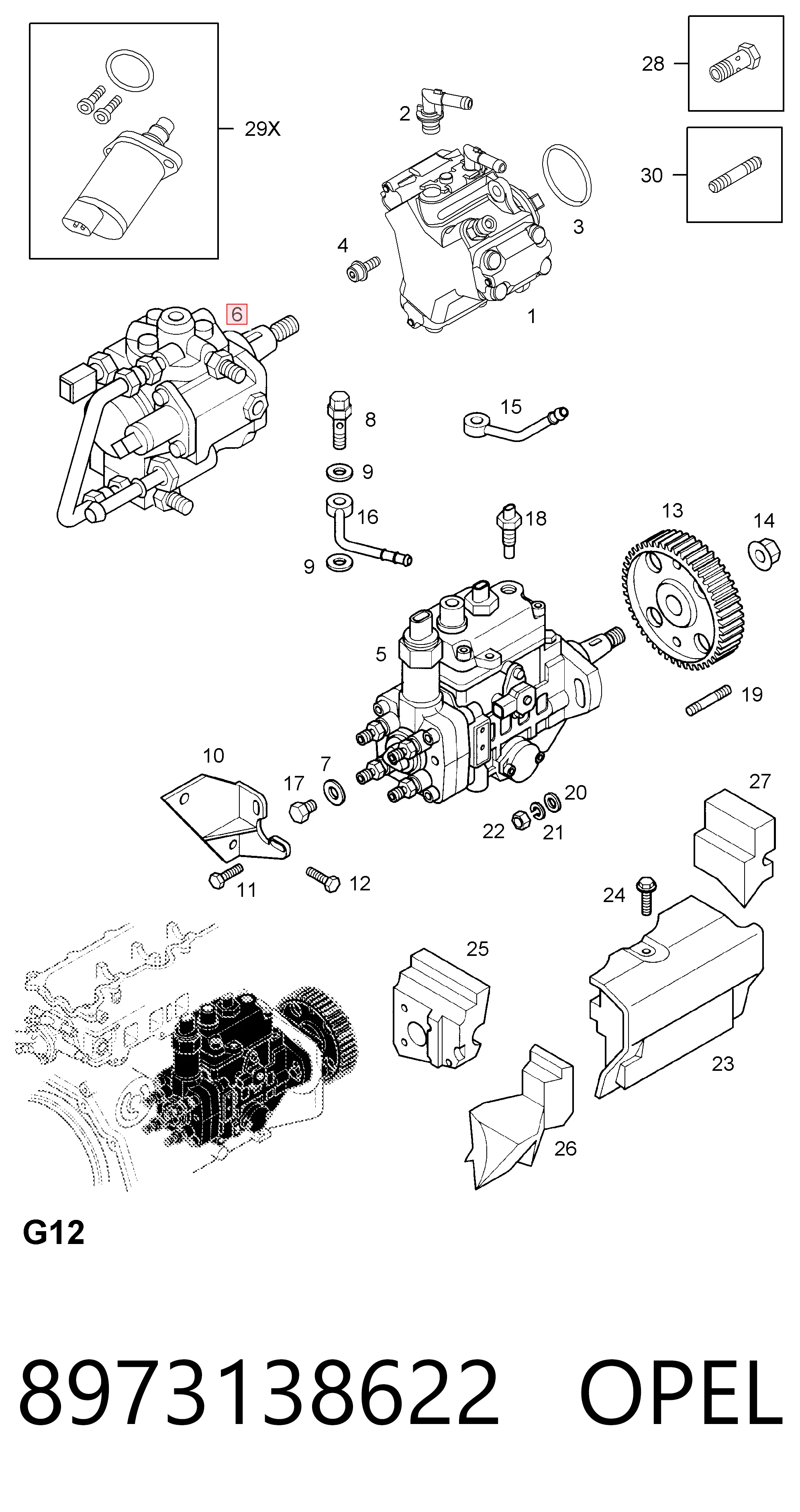 97313862 General Motors Насос топливный высокого давления (ТНВД)