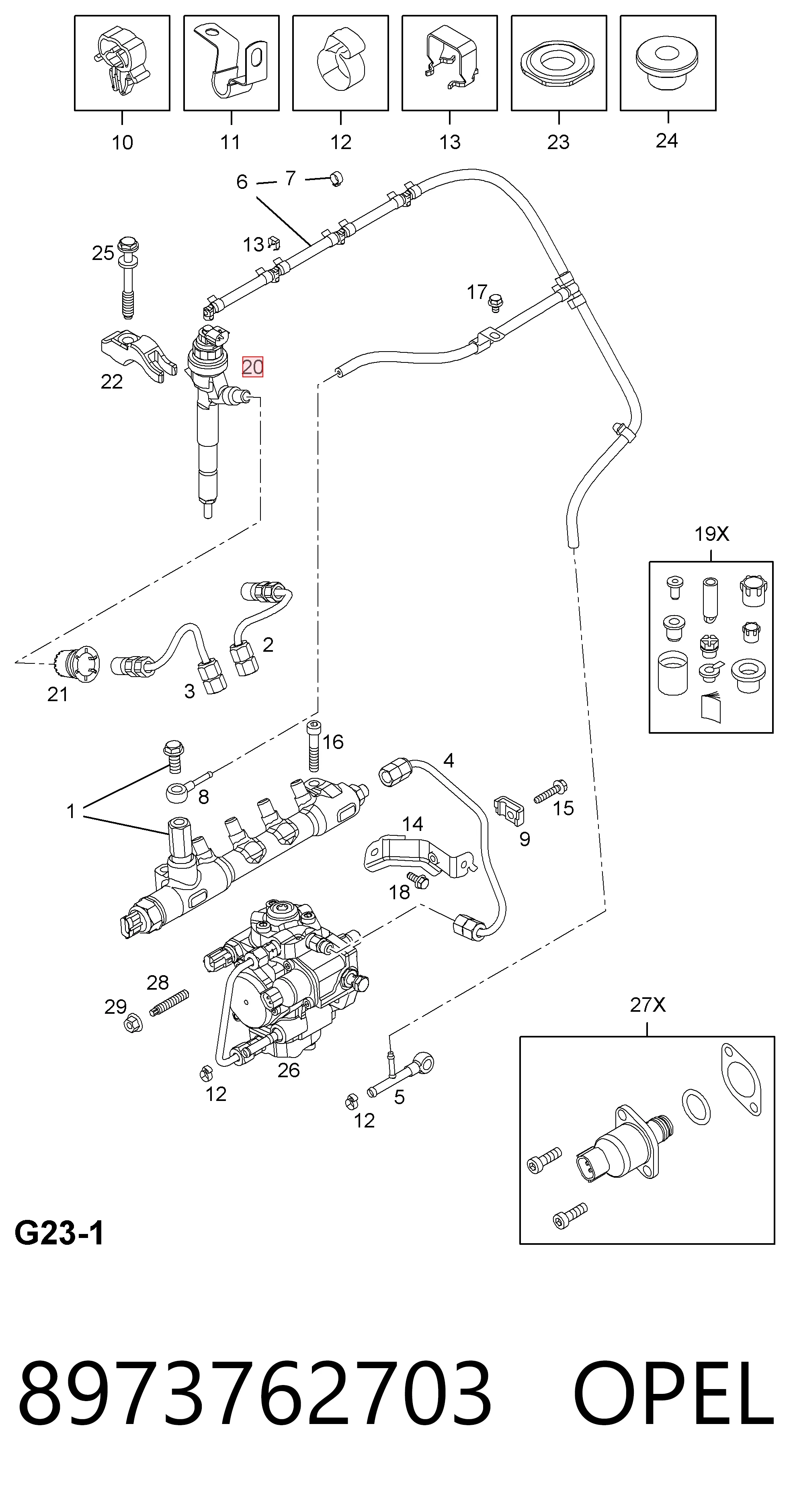8973762703 Opel Топливные форсунки