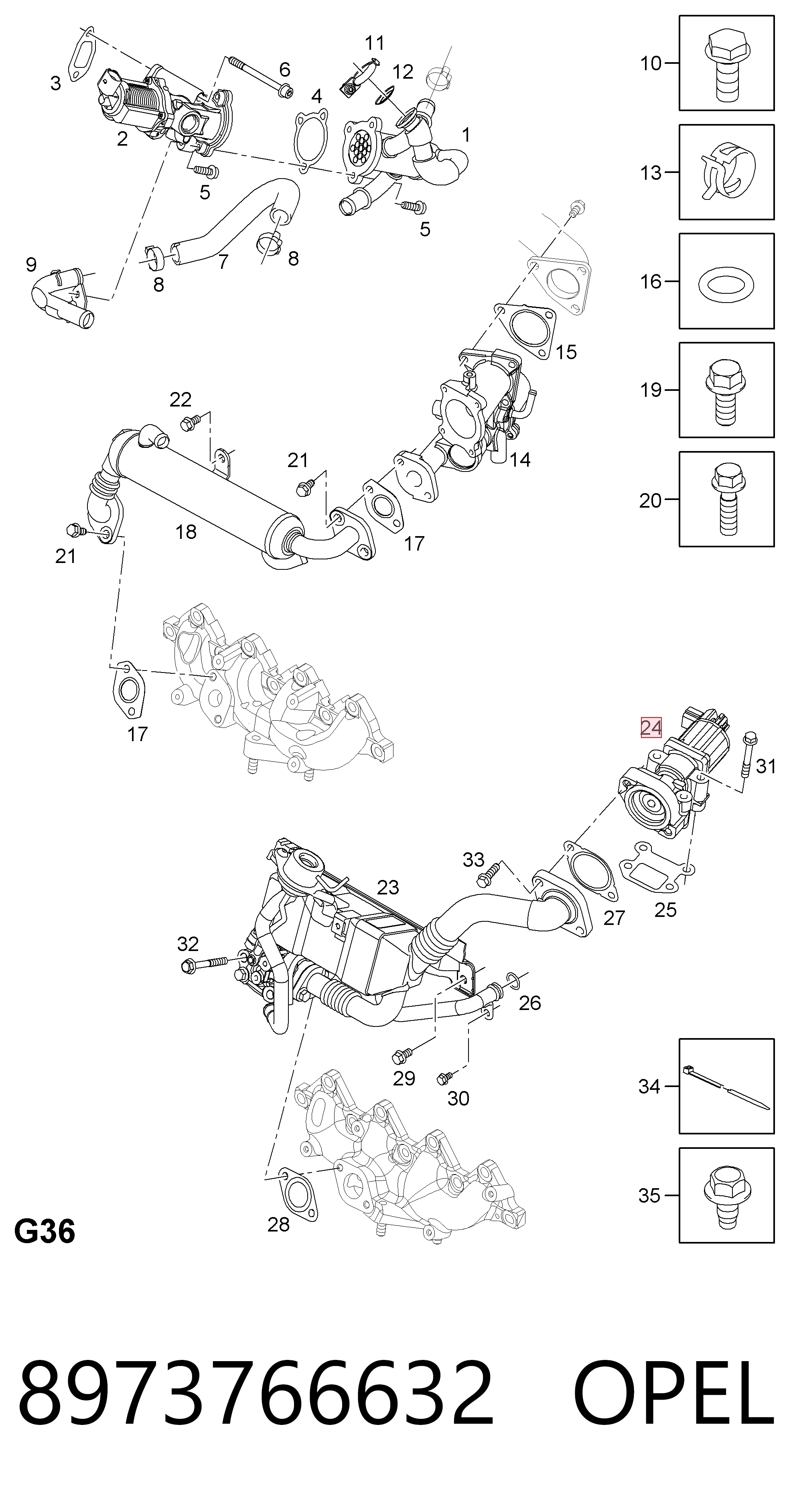 8973766632 Opel Клапан рециркуляции отработавших газов EGR