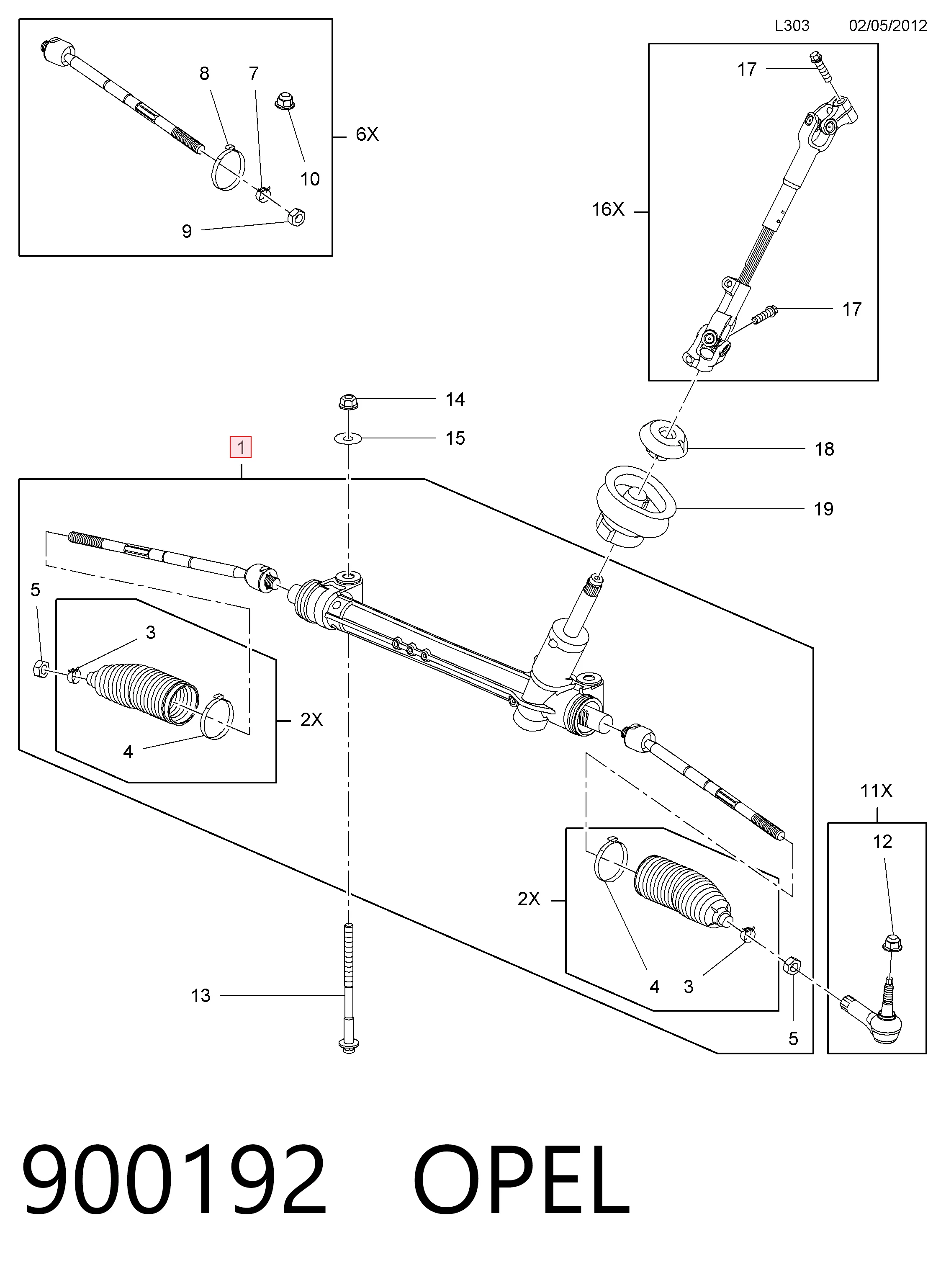 Рулевая рейка 95530382 Peugeot/Citroen
