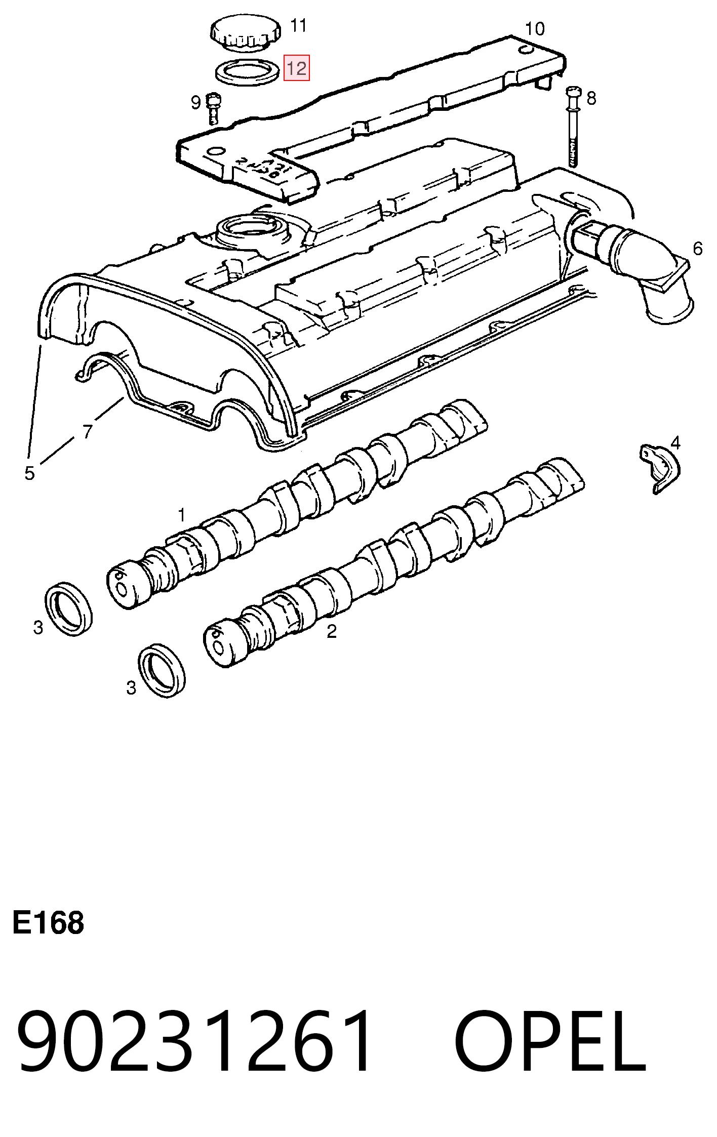 90231261 Opel Прокладка крышки маслозаливной горловины