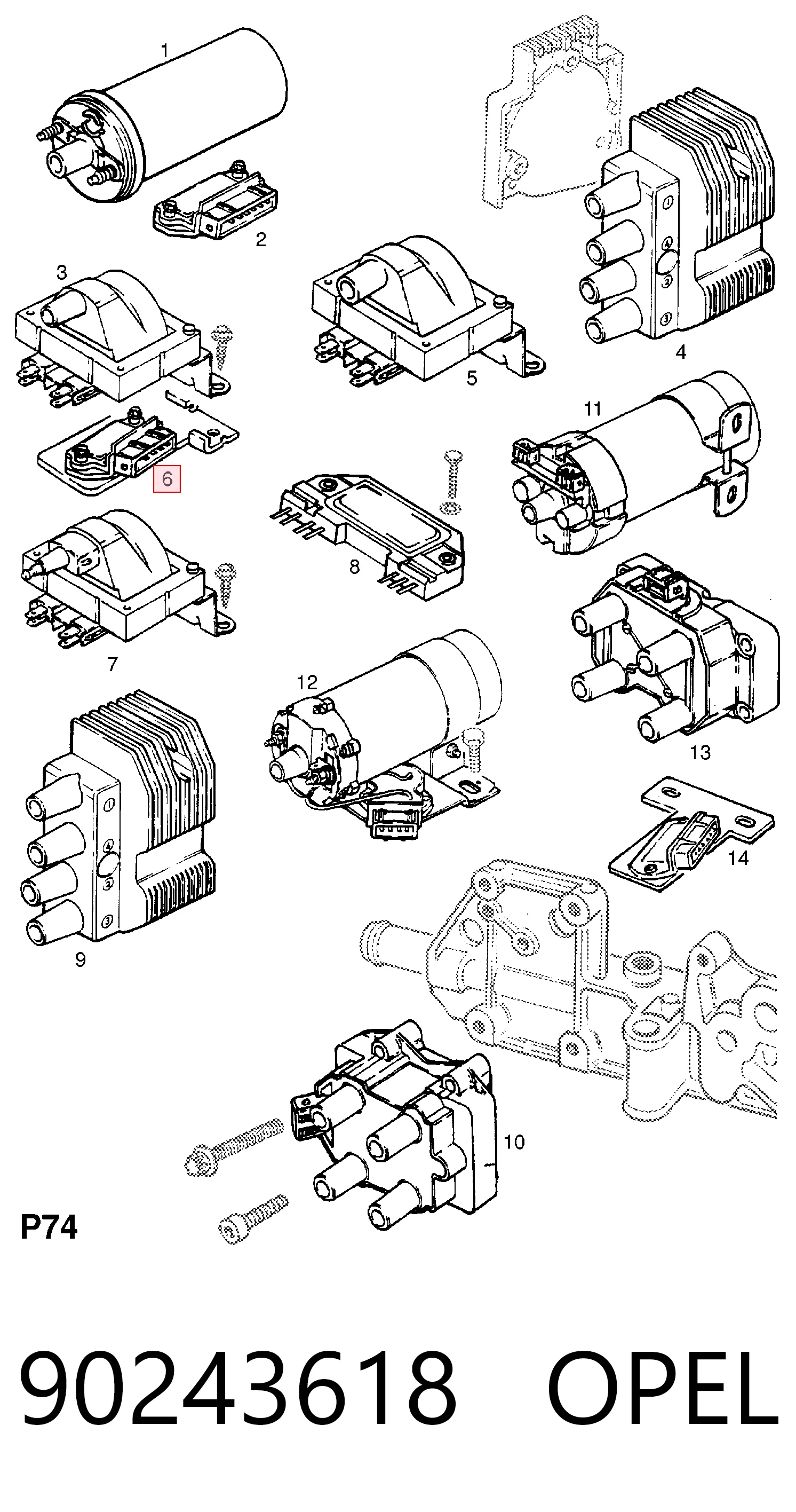 90243618 Opel Коммутатор системы зажигания