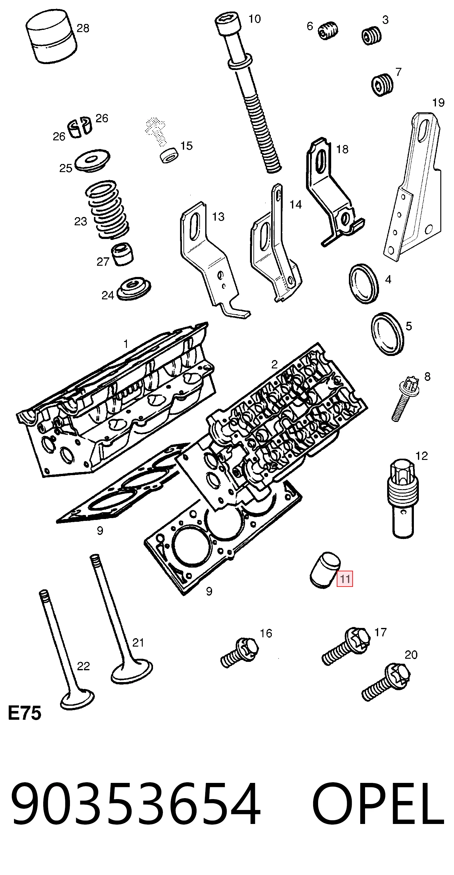 Прокладка клапанной крышки Peugeot/Citroen 90353654