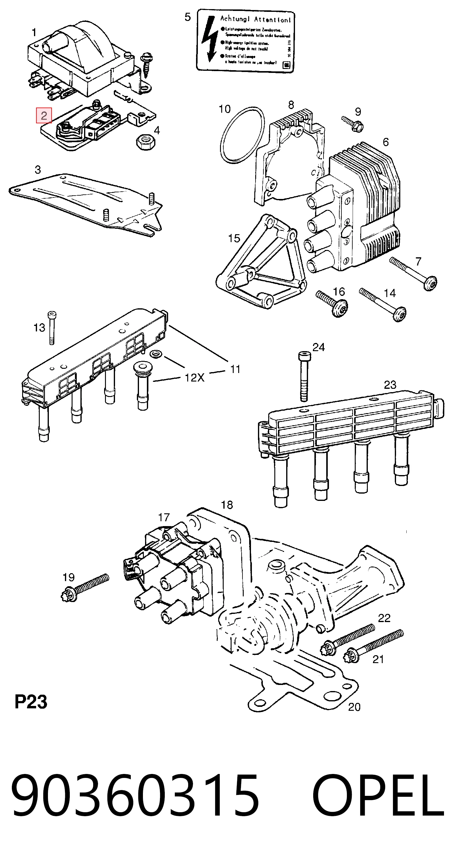 90360315 Opel Коммутатор системы зажигания