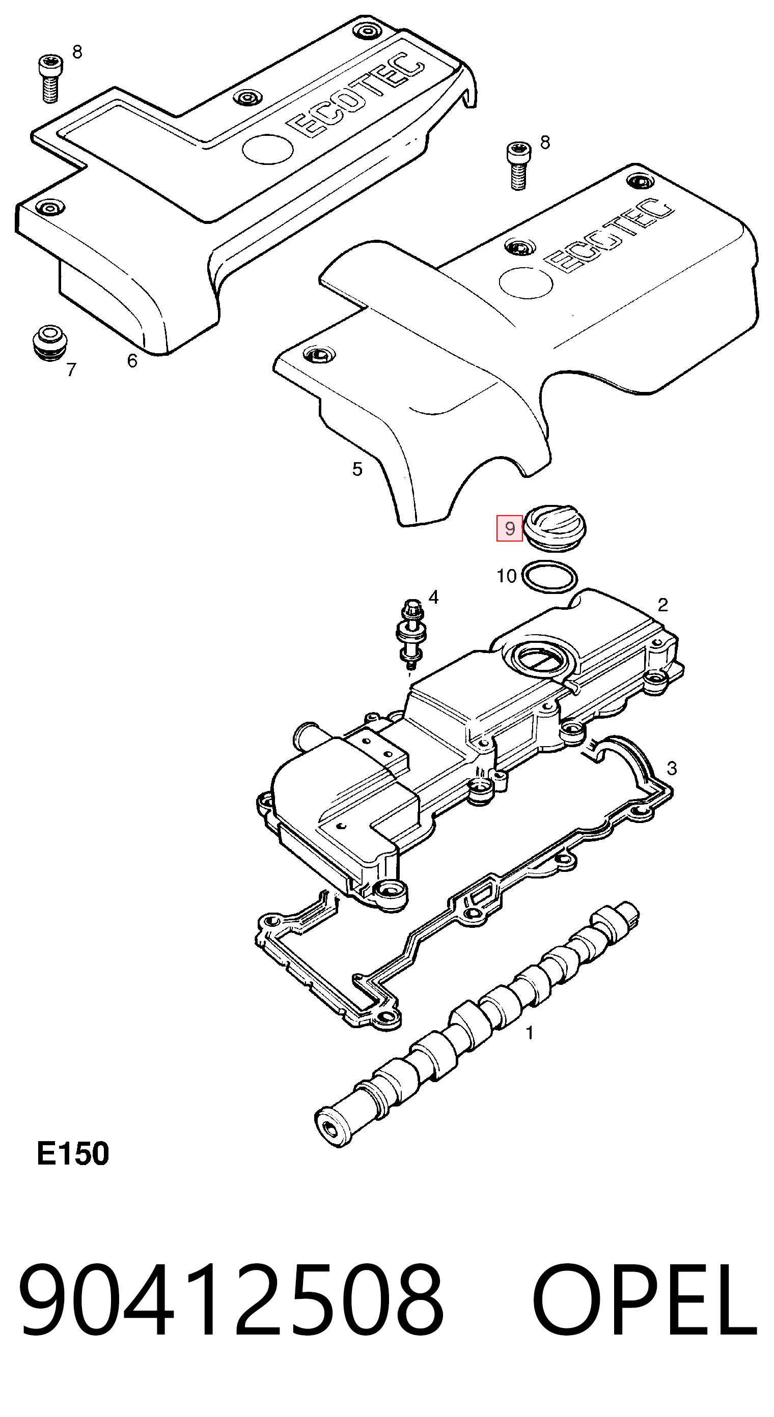 90412508 Opel Крышка масляной горловины