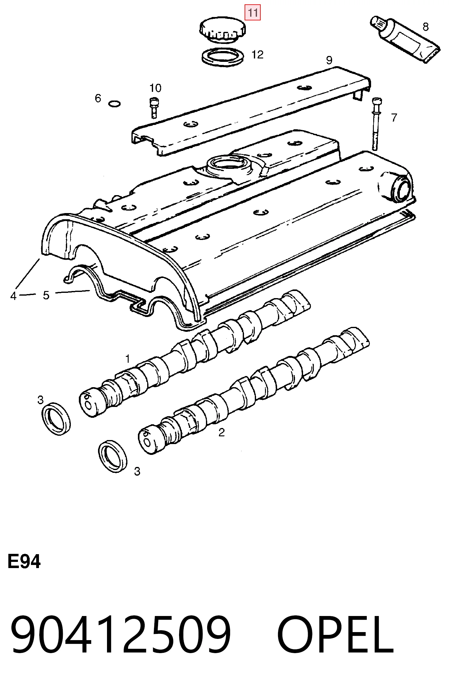 90412509 Opel Крышка масляной горловины