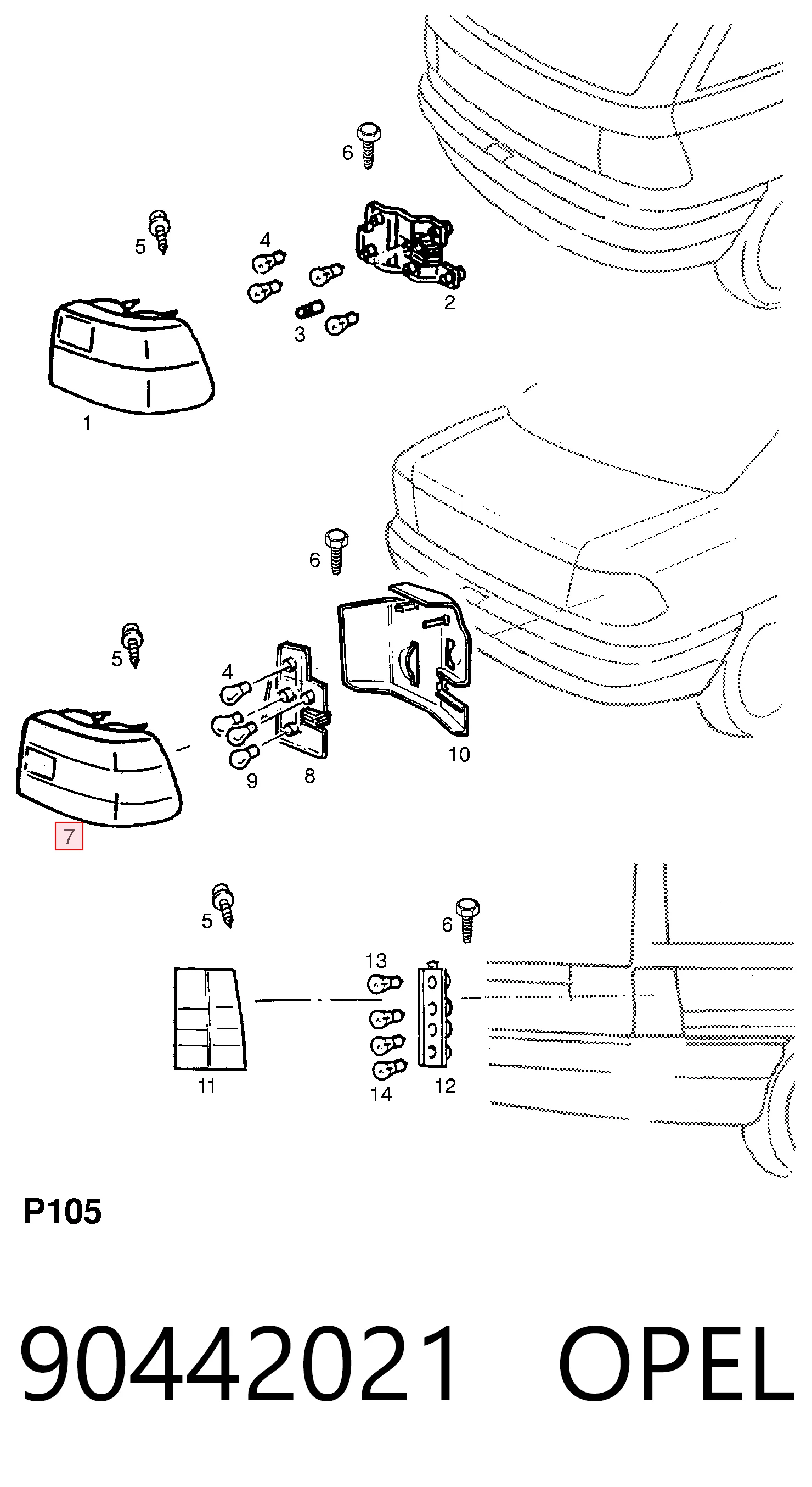 Задняя левая фара General Motors 90442021 цена, от 22.55 USD