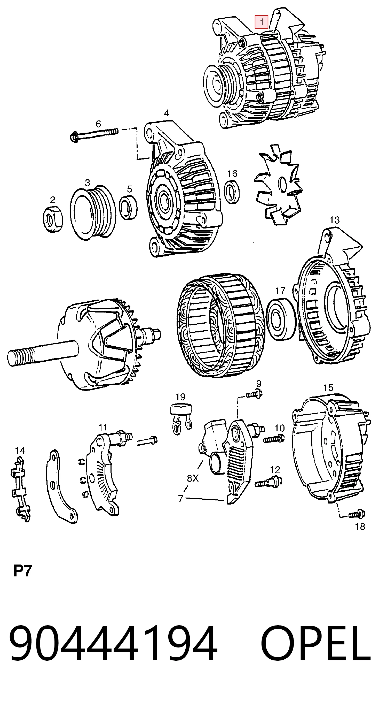 Генератор 6204062 General Motors