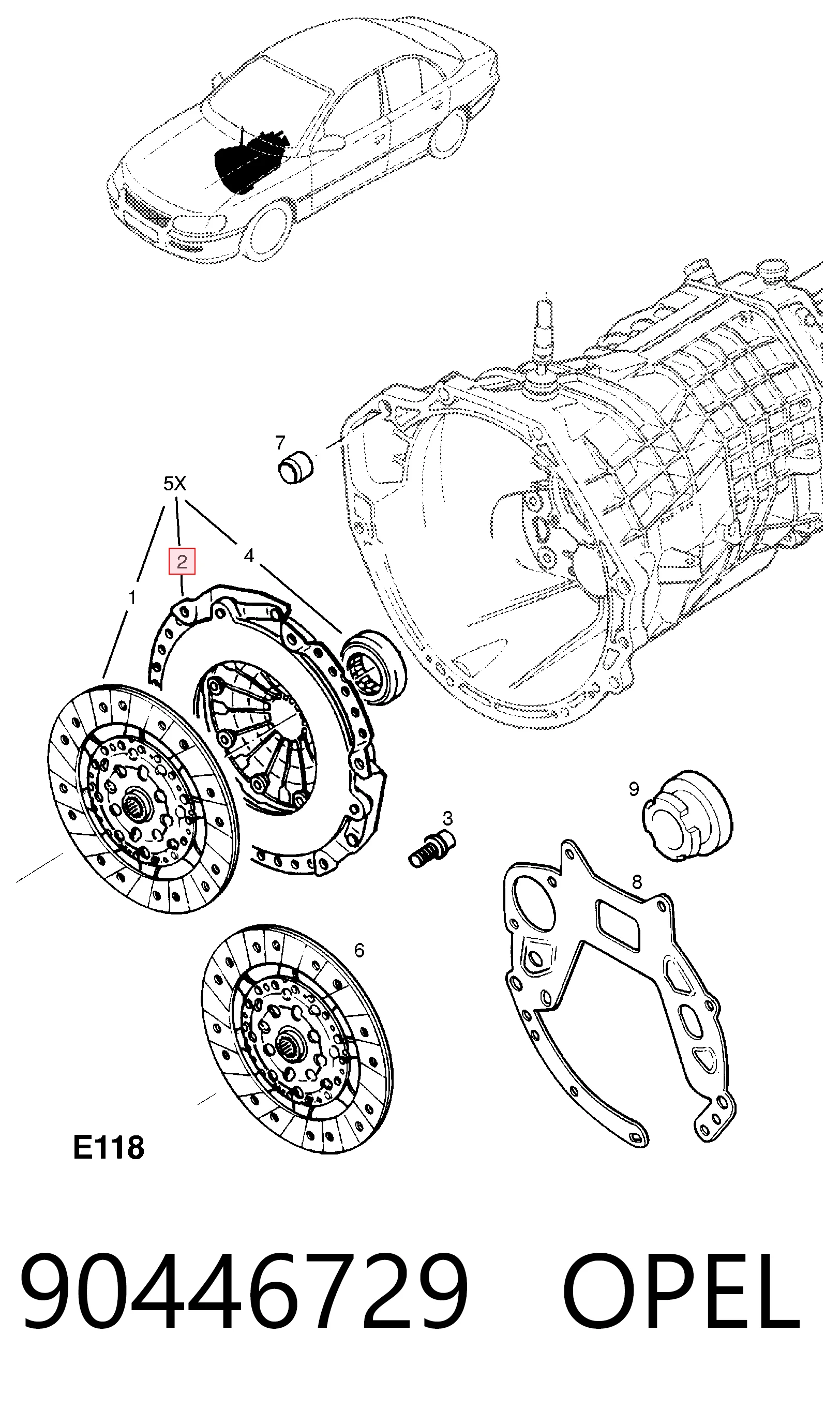 Купить 90487294 General Motors Корзина сцепления