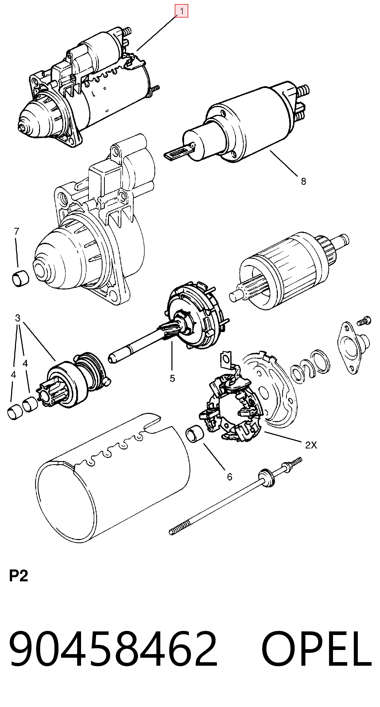 90458462 Opel Стартер автомобиля