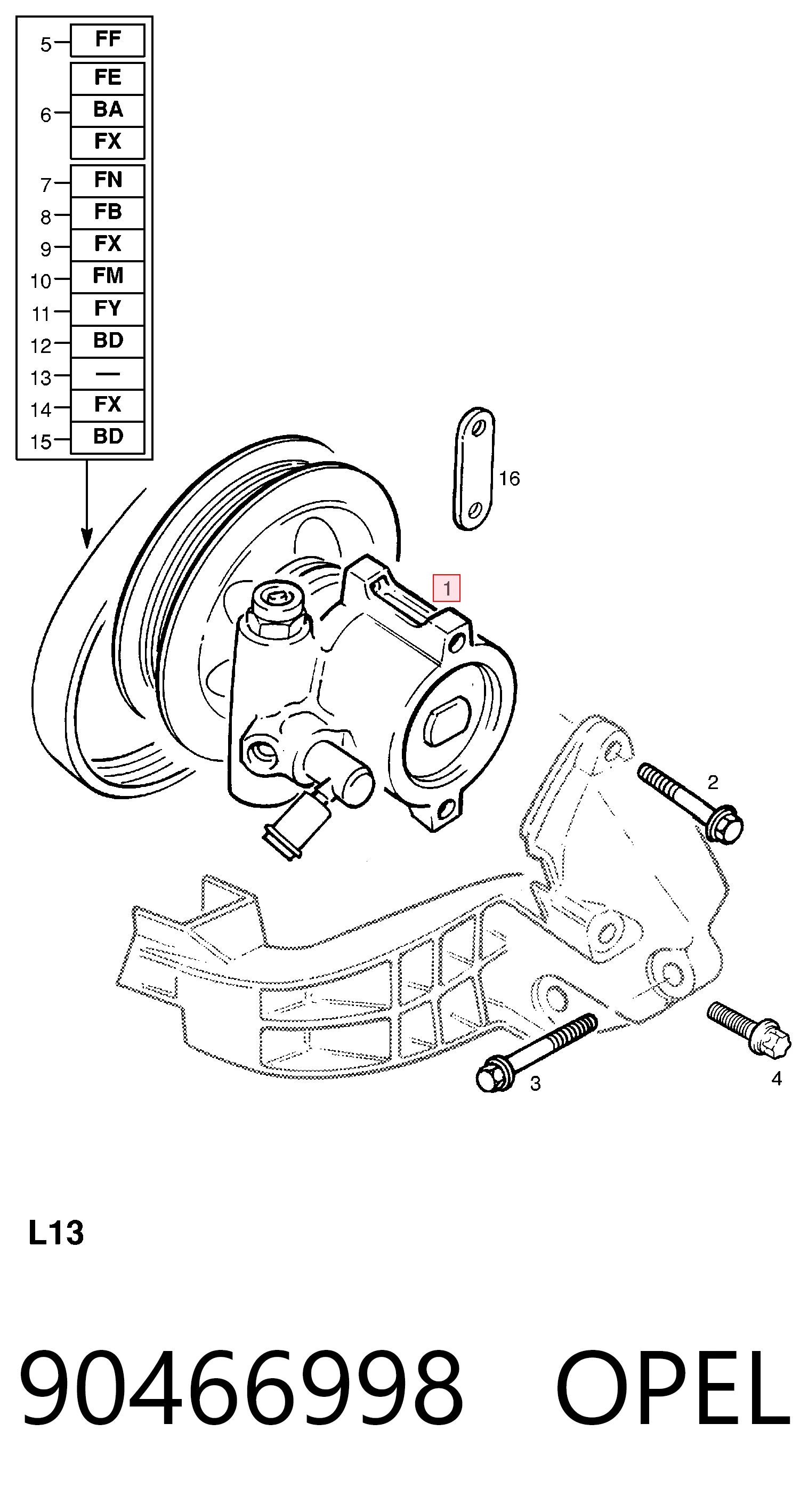 90466998 Opel ГУР руля