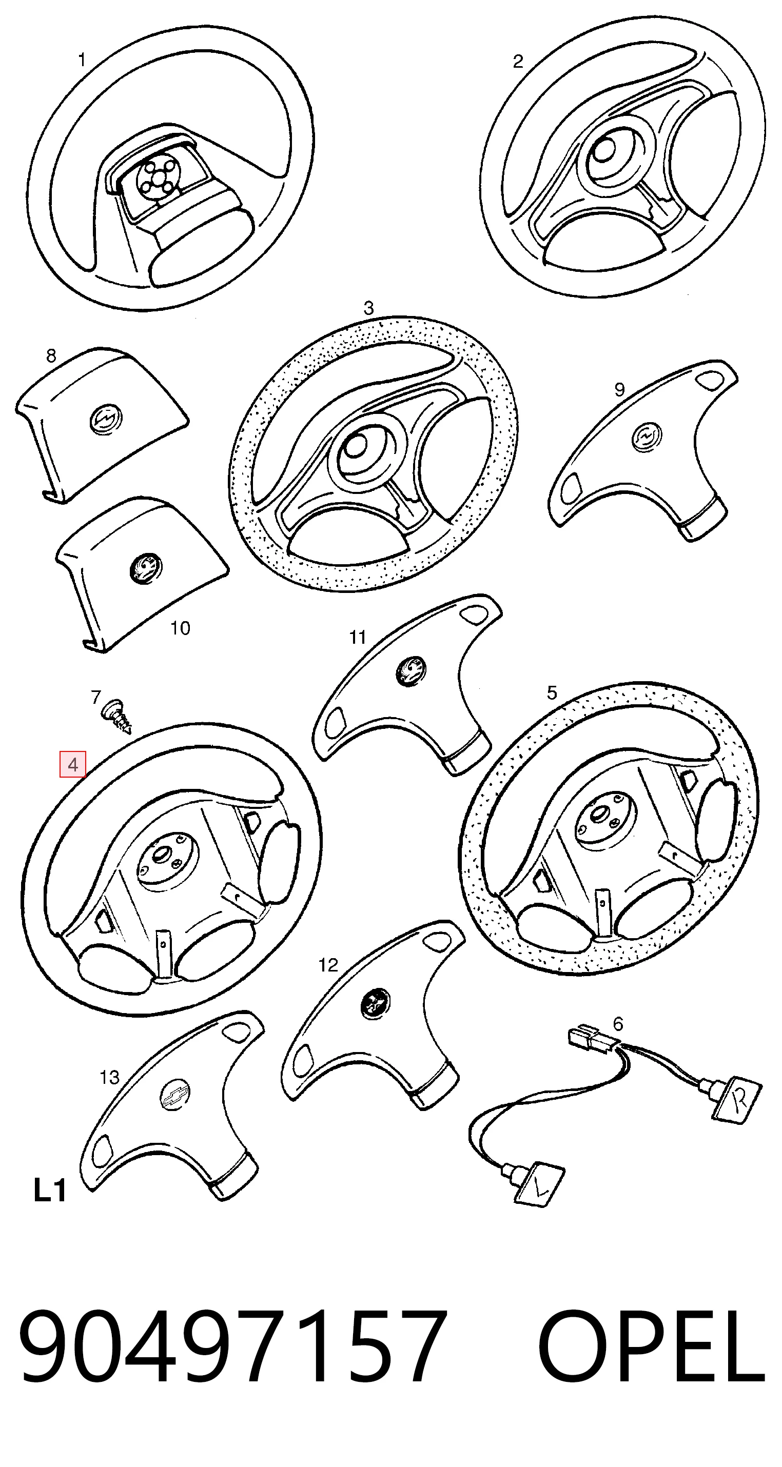 Колесо рулевое на Opel Astra F 51, 52, F35, M35