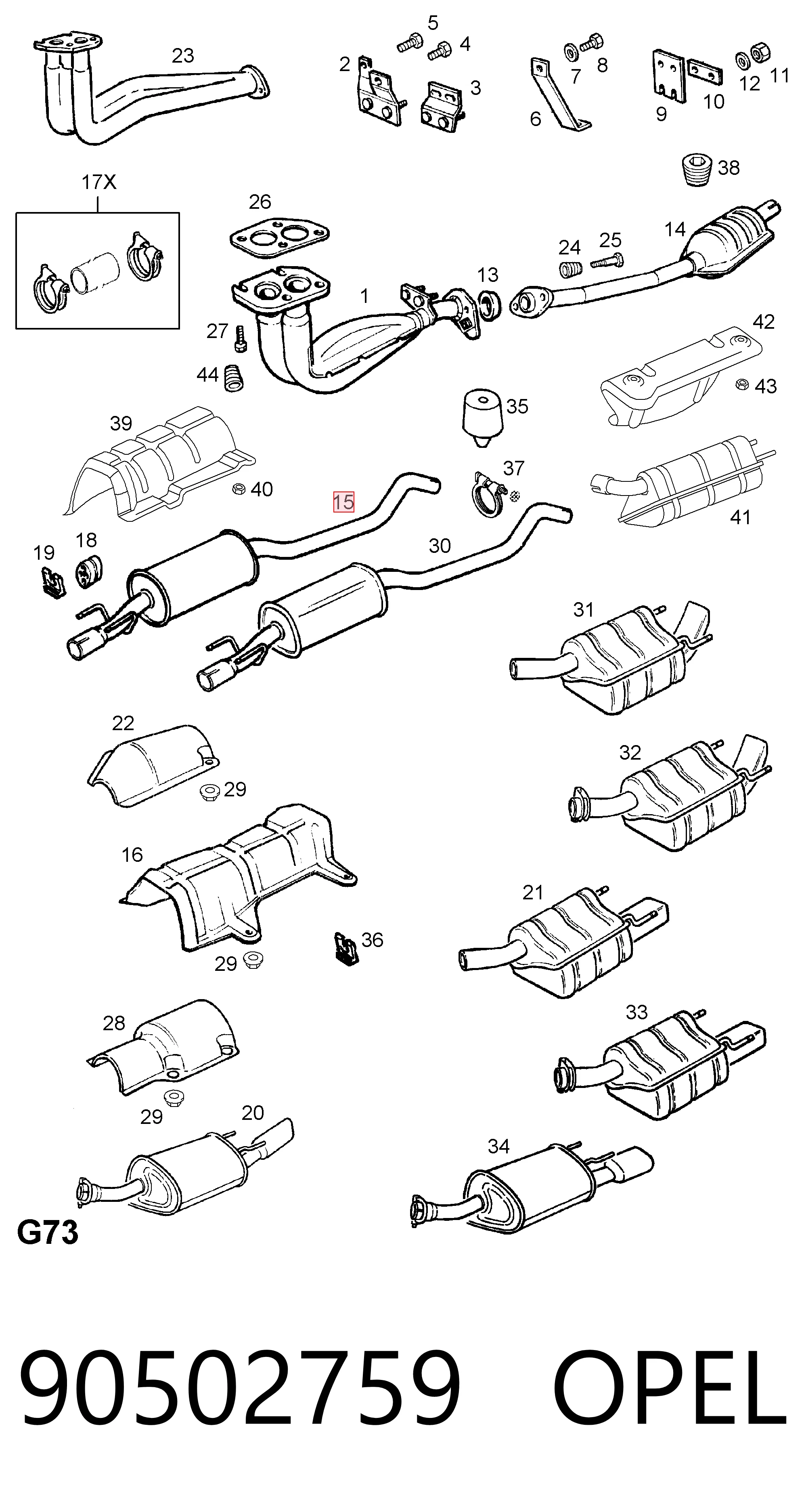 Купить 95521296 Peugeot/Citroen Выхлоп центральный