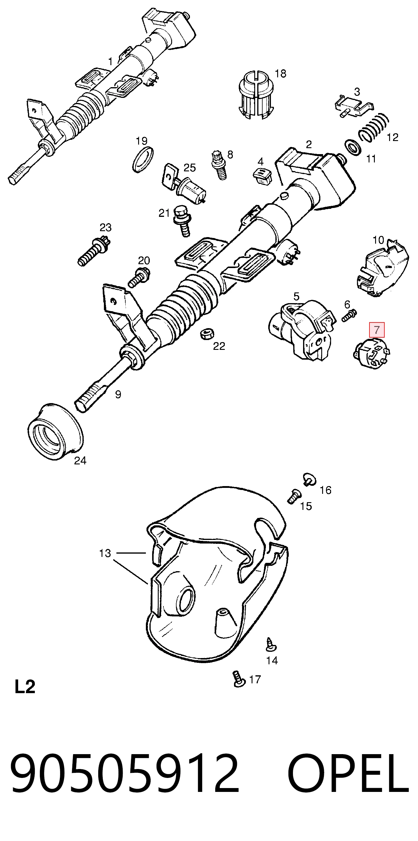 90505912 Opel Контакты замка зажигания