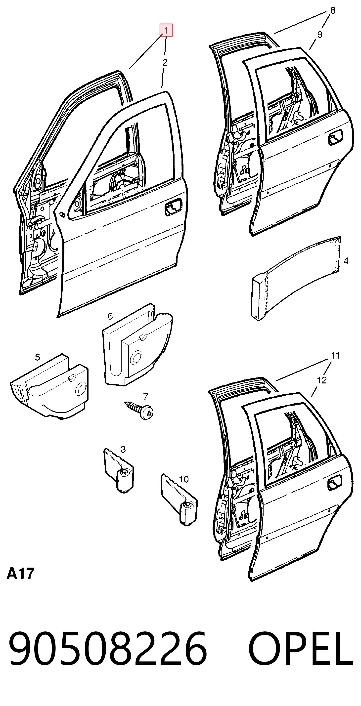 Дверь передняя правая 0124580 General Motors