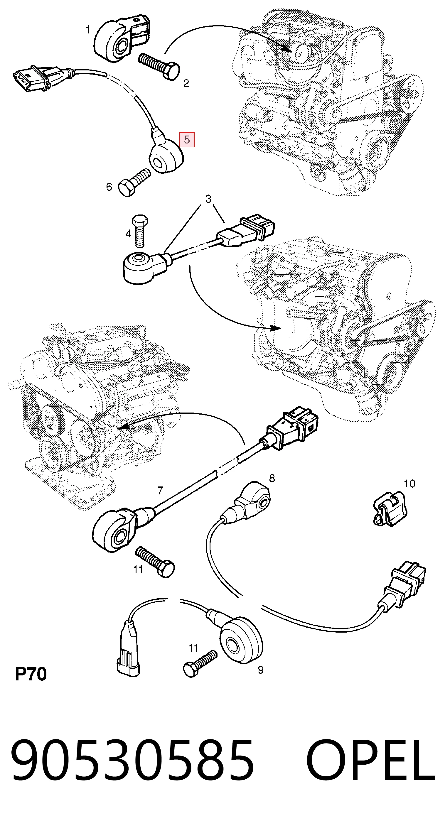 90530585 Opel Датчик самовоспламенения