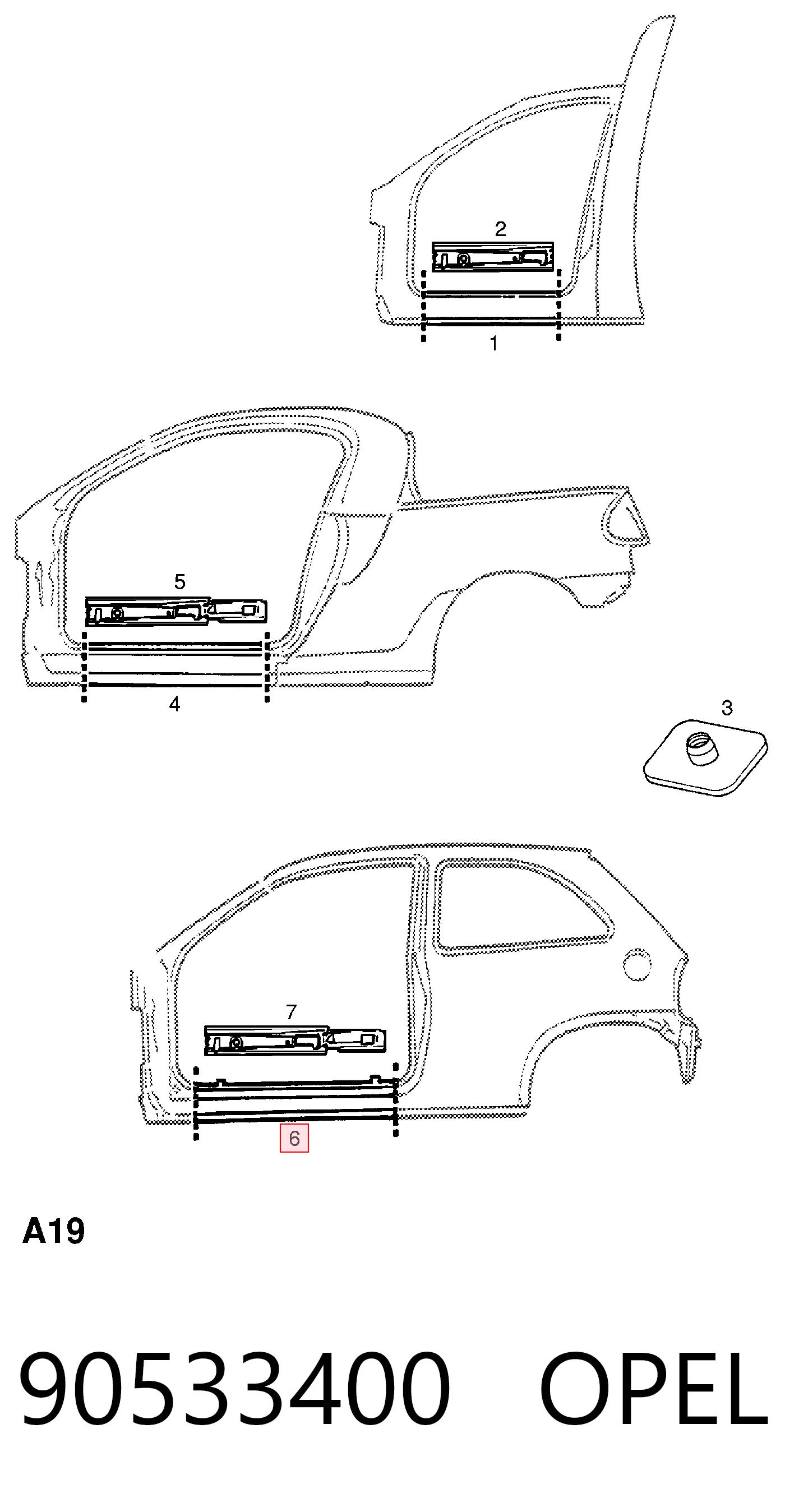 Порог внешний правый Opel Corsa B хэтчбек (S93) (1993 - 2009) цена, от 24.28 USD