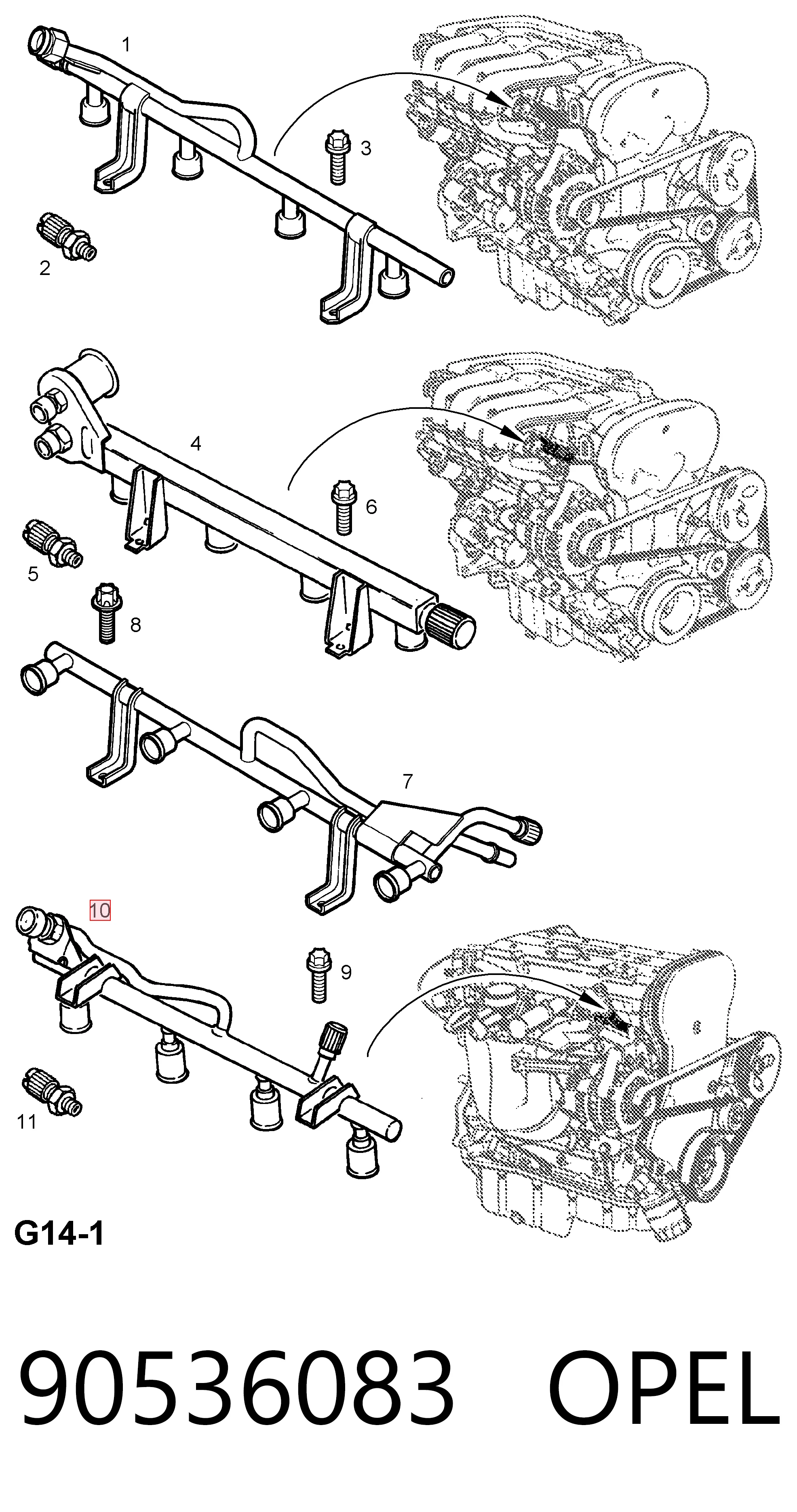Рампа форсунок системы впрыска топлива General Motors 90536083 цена, от 5.62 USD