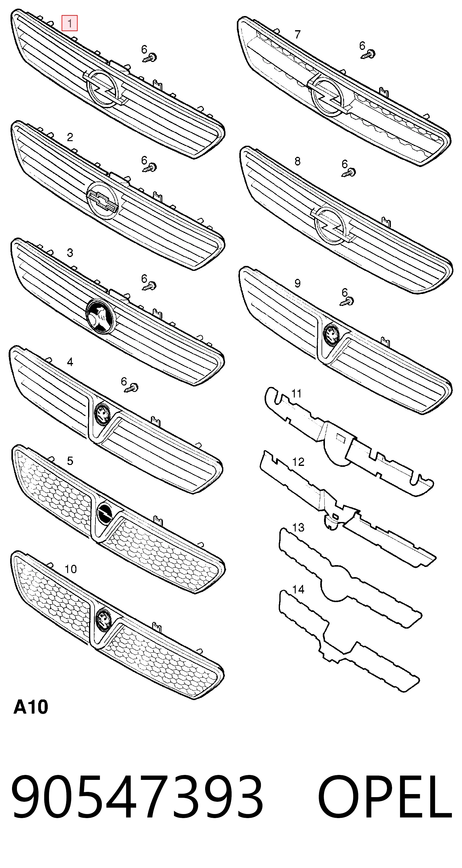550805R Polcar Решетка радиатора