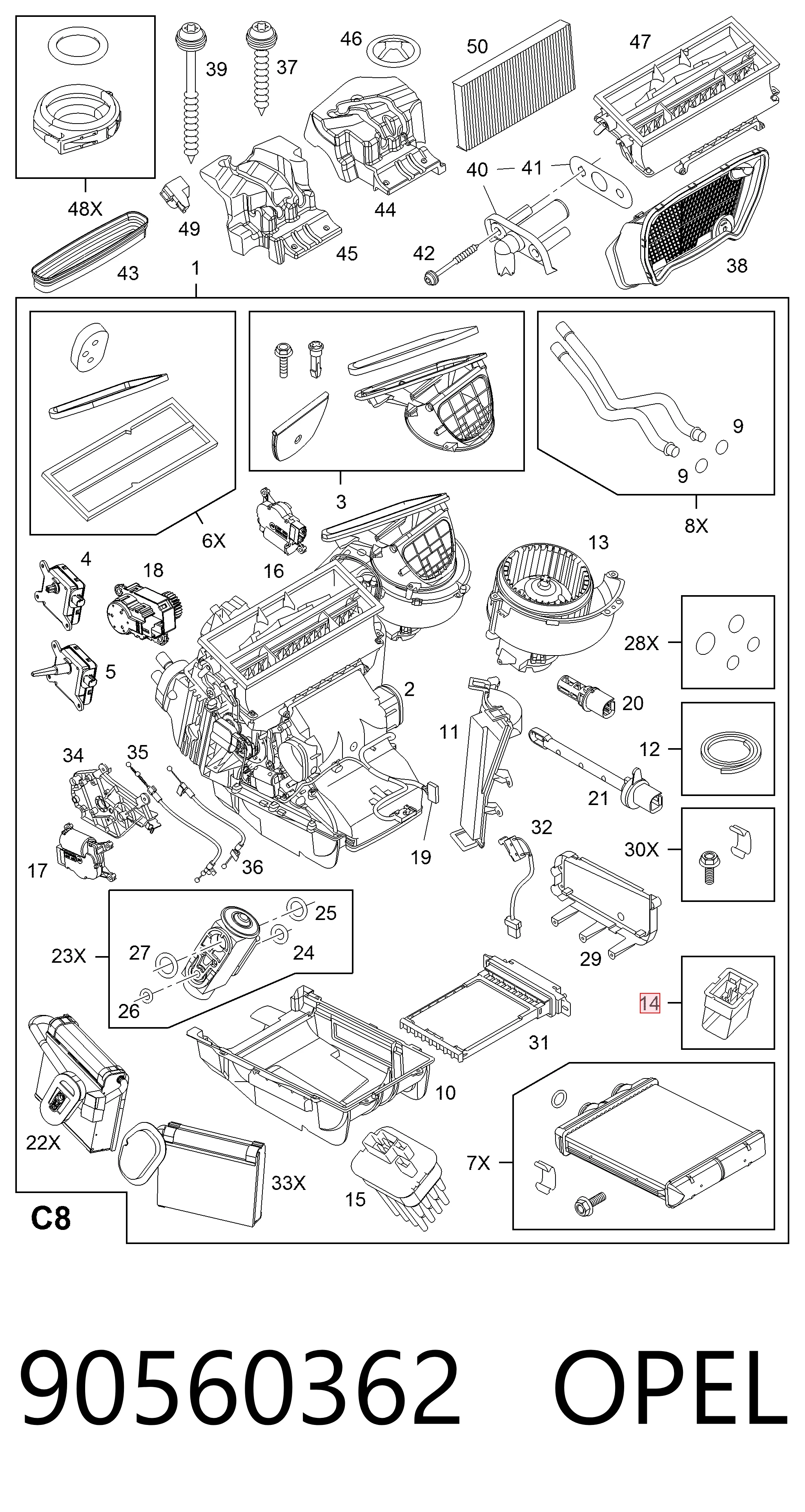 90560362 Opel Реле печки