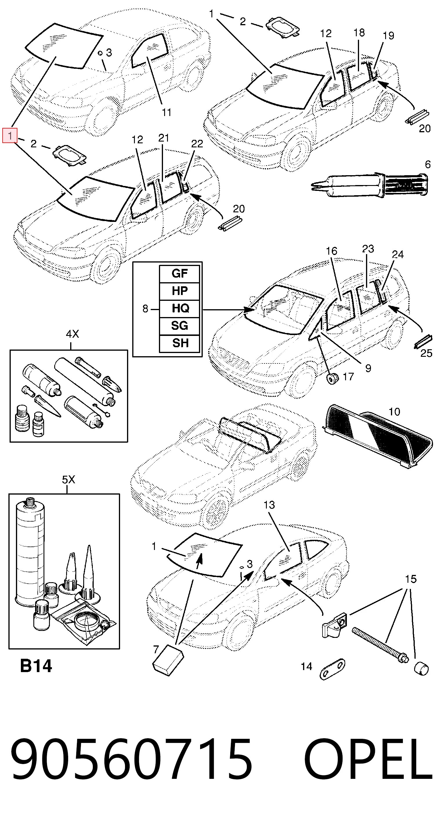Стекло лобовое General Motors 90560715 цена, от 62.09 USD