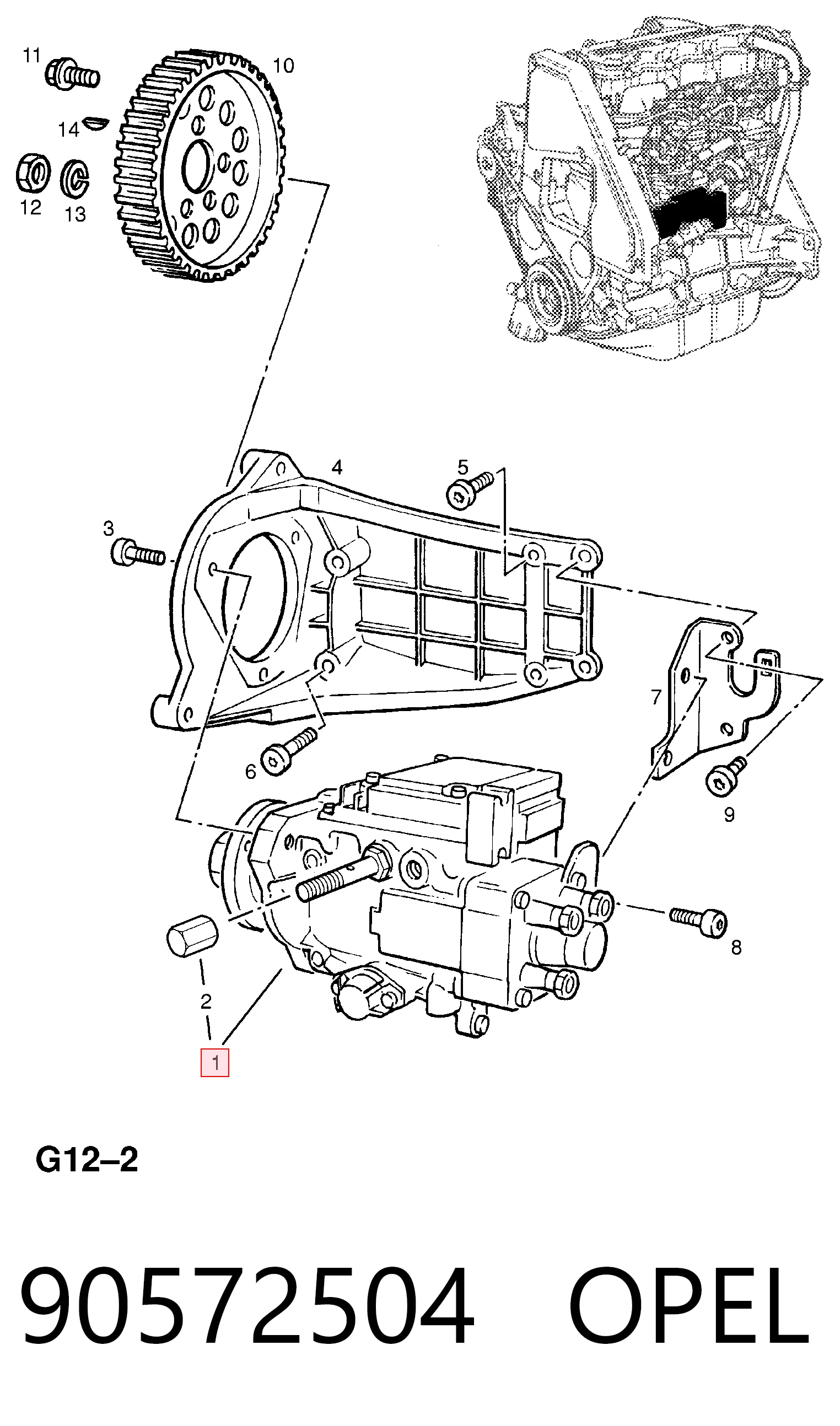 Насос топливный высокого давления (ТНВД) на Opel Astra G F69