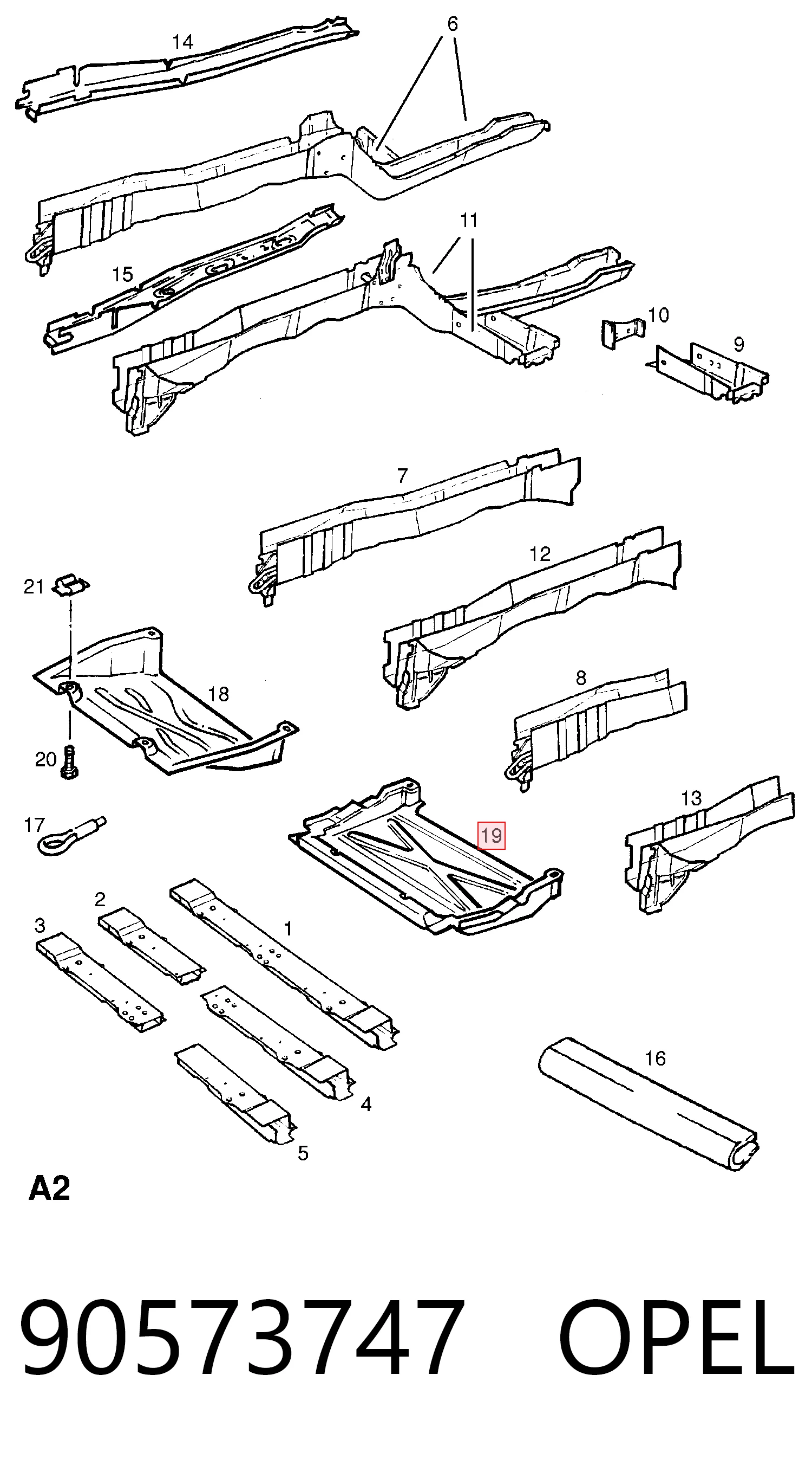 Защита моторного отсека Opel Omega B седан (25, 26, 27) (1994 - 2005) цена, от 19.43 USD
