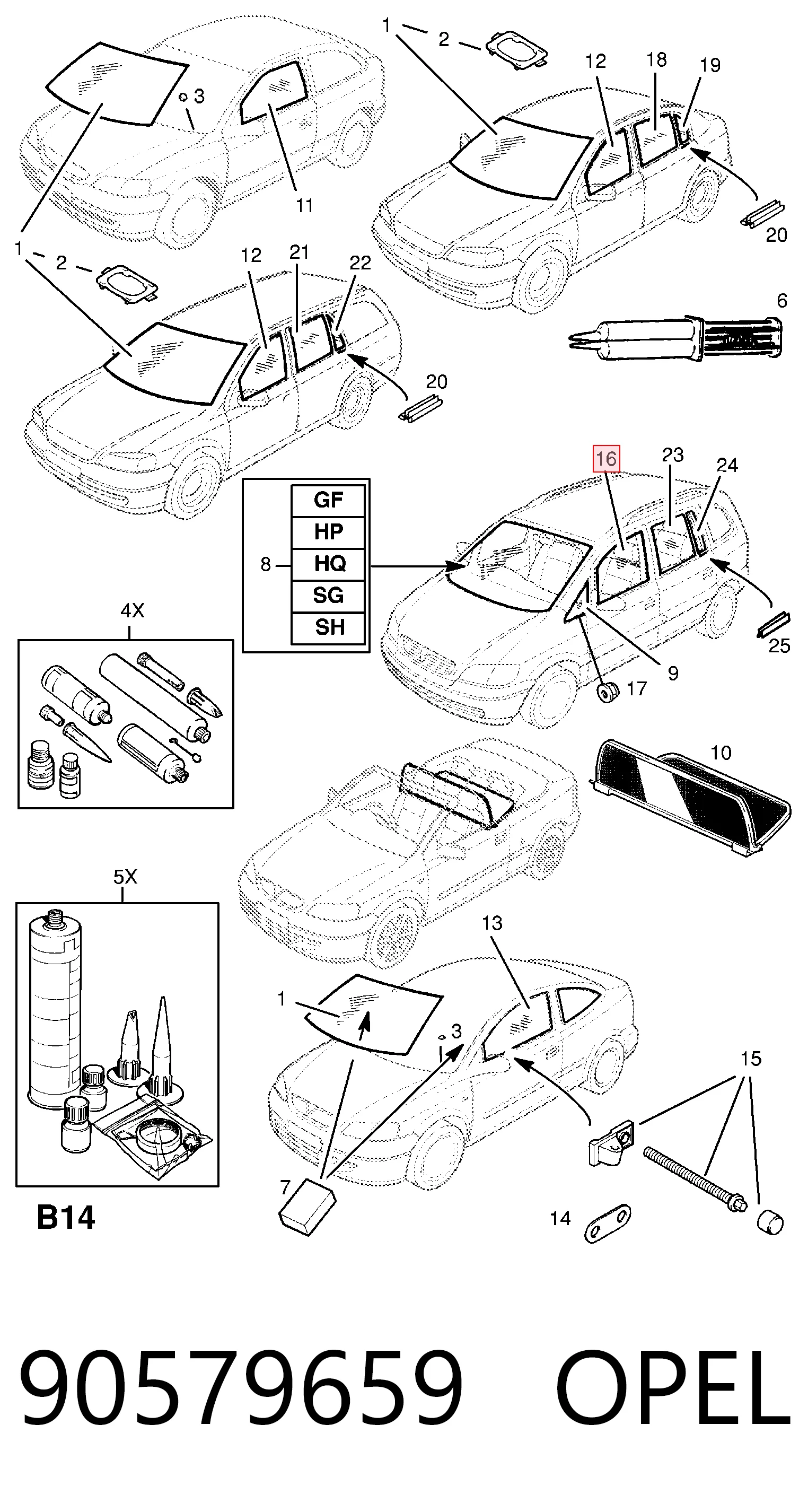 Окно (передней двери) двери General Motors 90579659 цена, от 22.57 USD