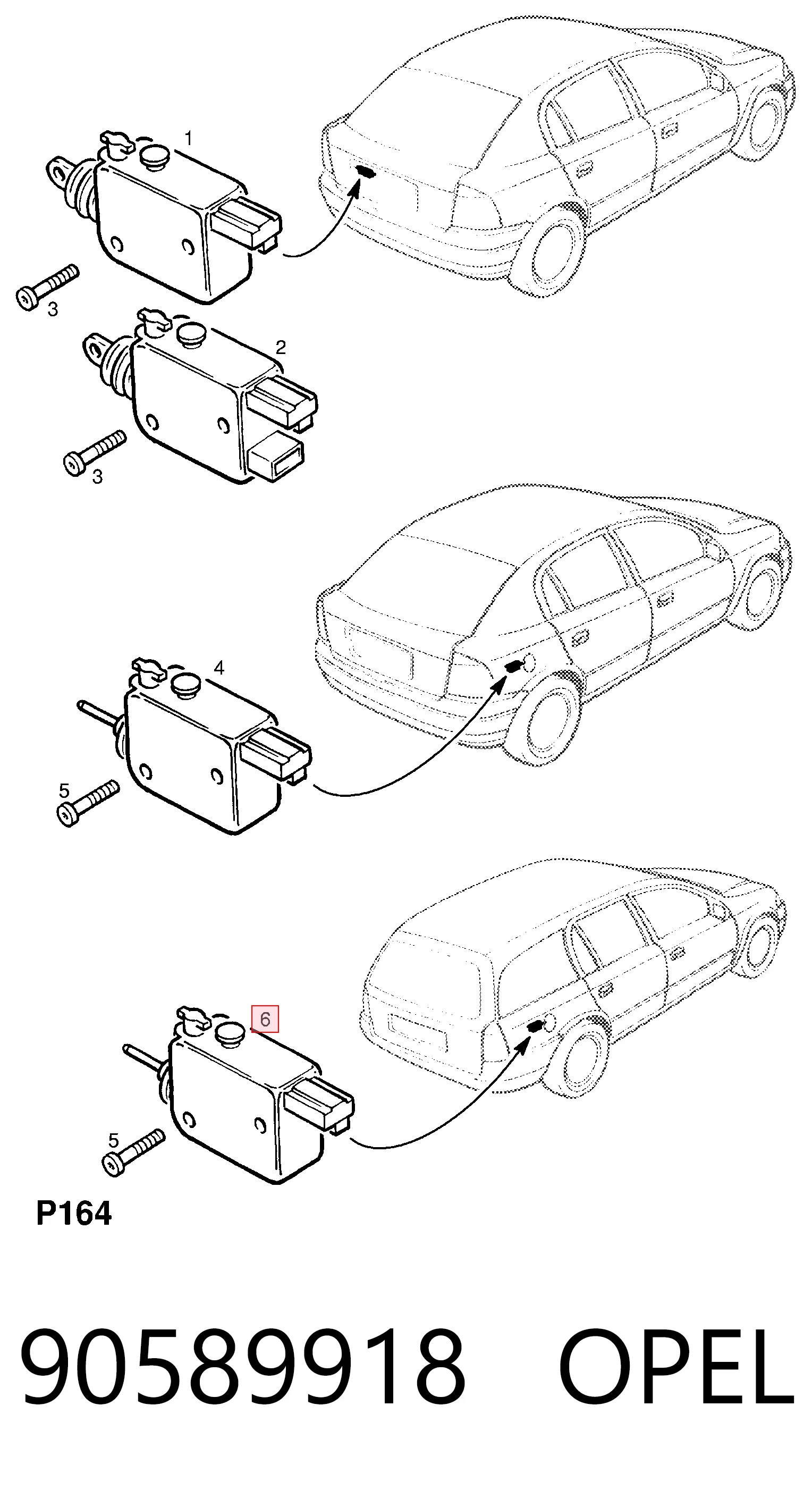 90589918 Opel Мотор-актуатор лючка омывателя заливной горловины