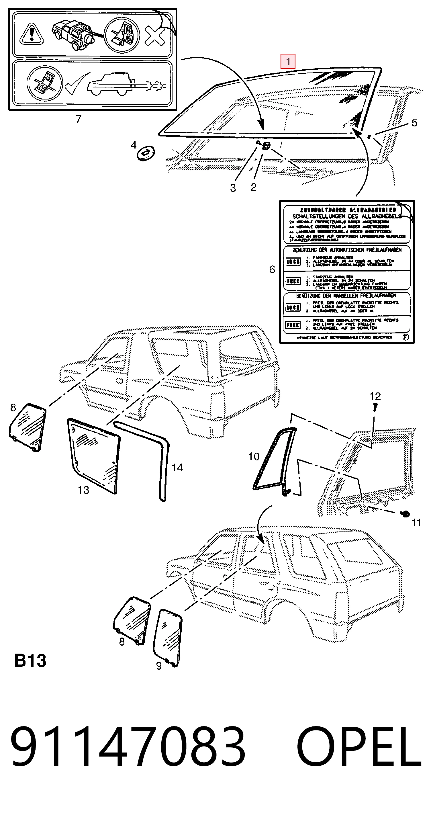 Стекло лобовое Opel Frontera A внедорожник (5MWL4) (1991 - 1998) цена, от 127.32 USD