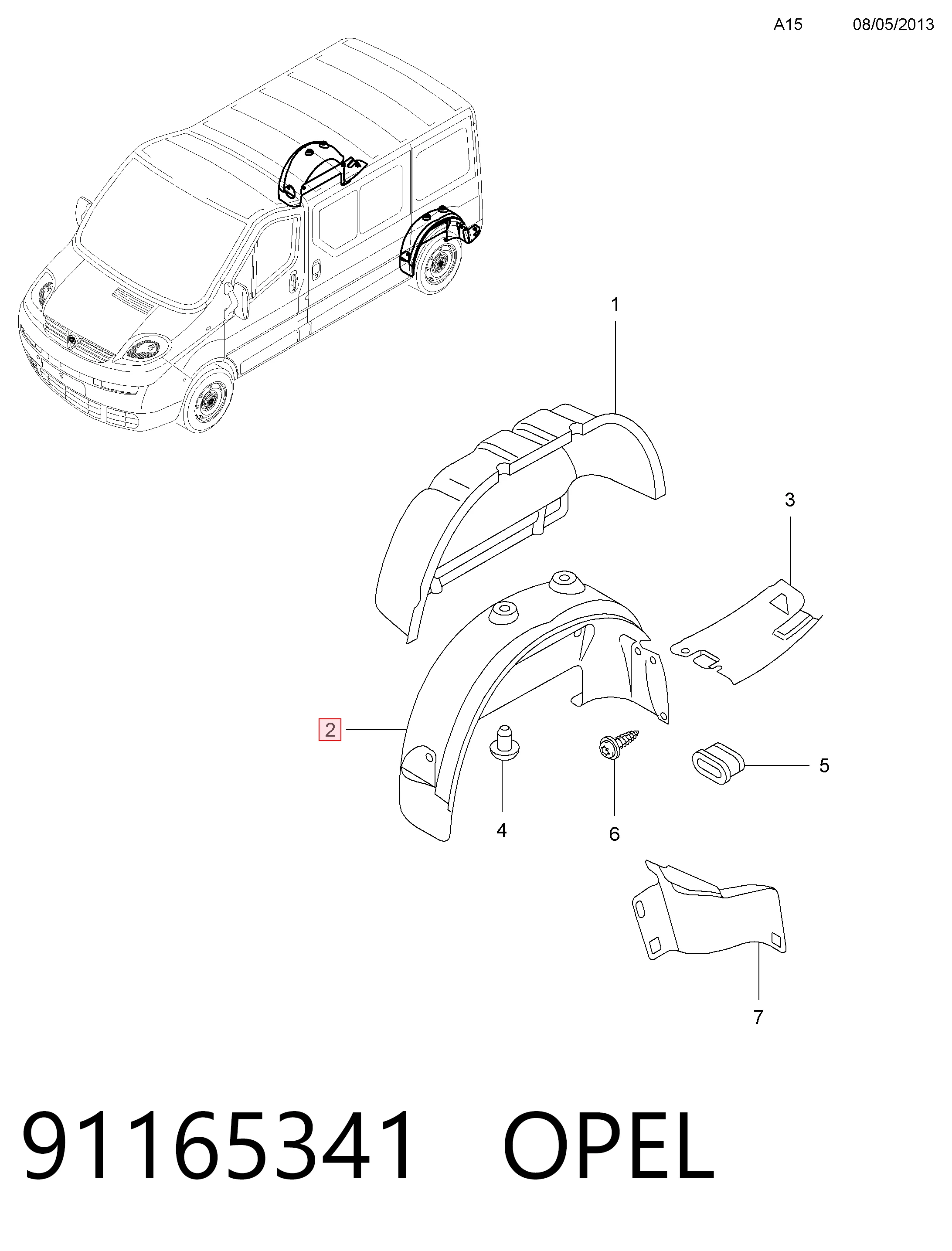 91165341 Peugeot/Citroen Подкрылок крыла заднего правый