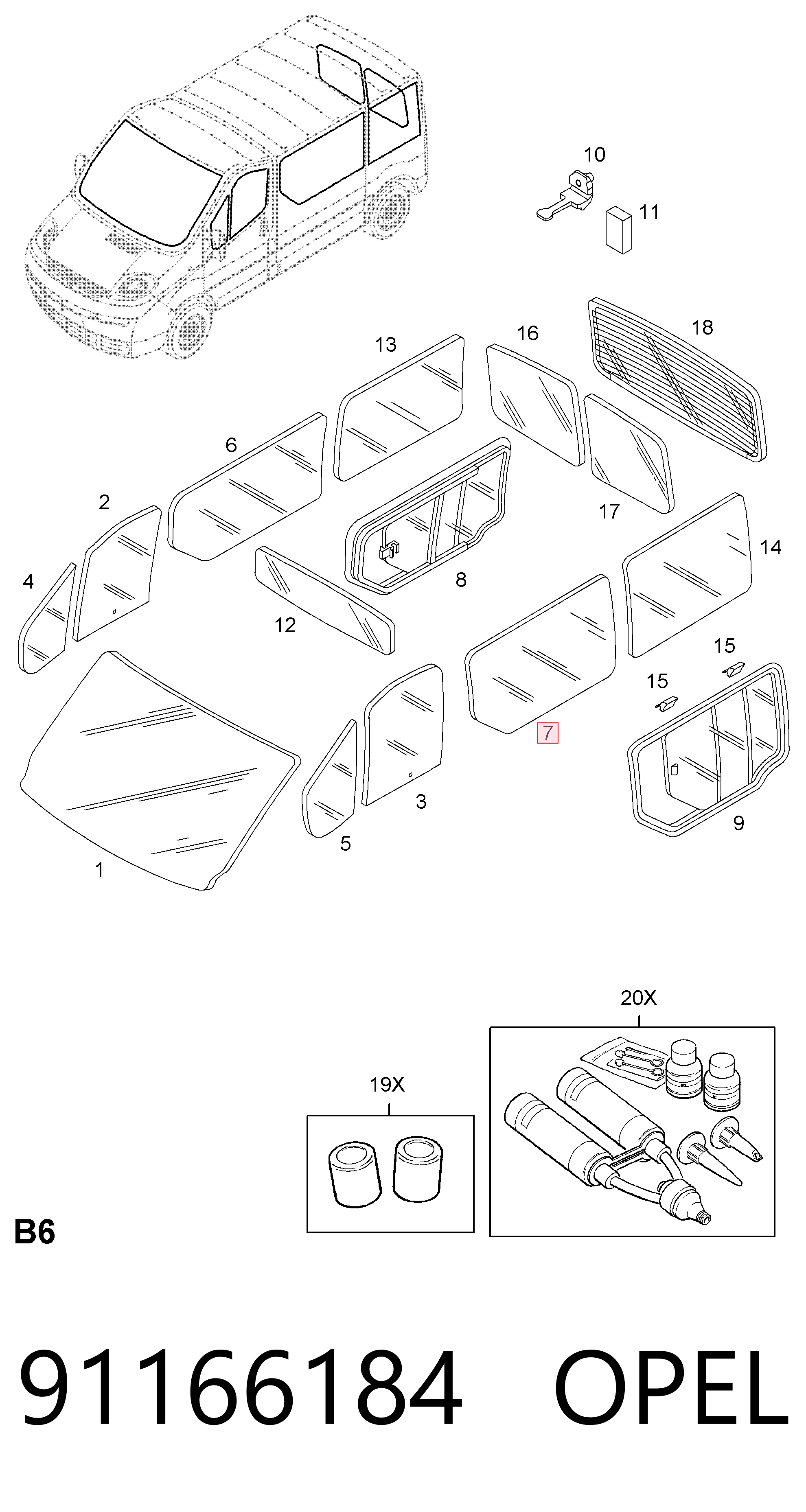 91166184 Peugeot/Citroen Стекло двери боковой (сдвижной)