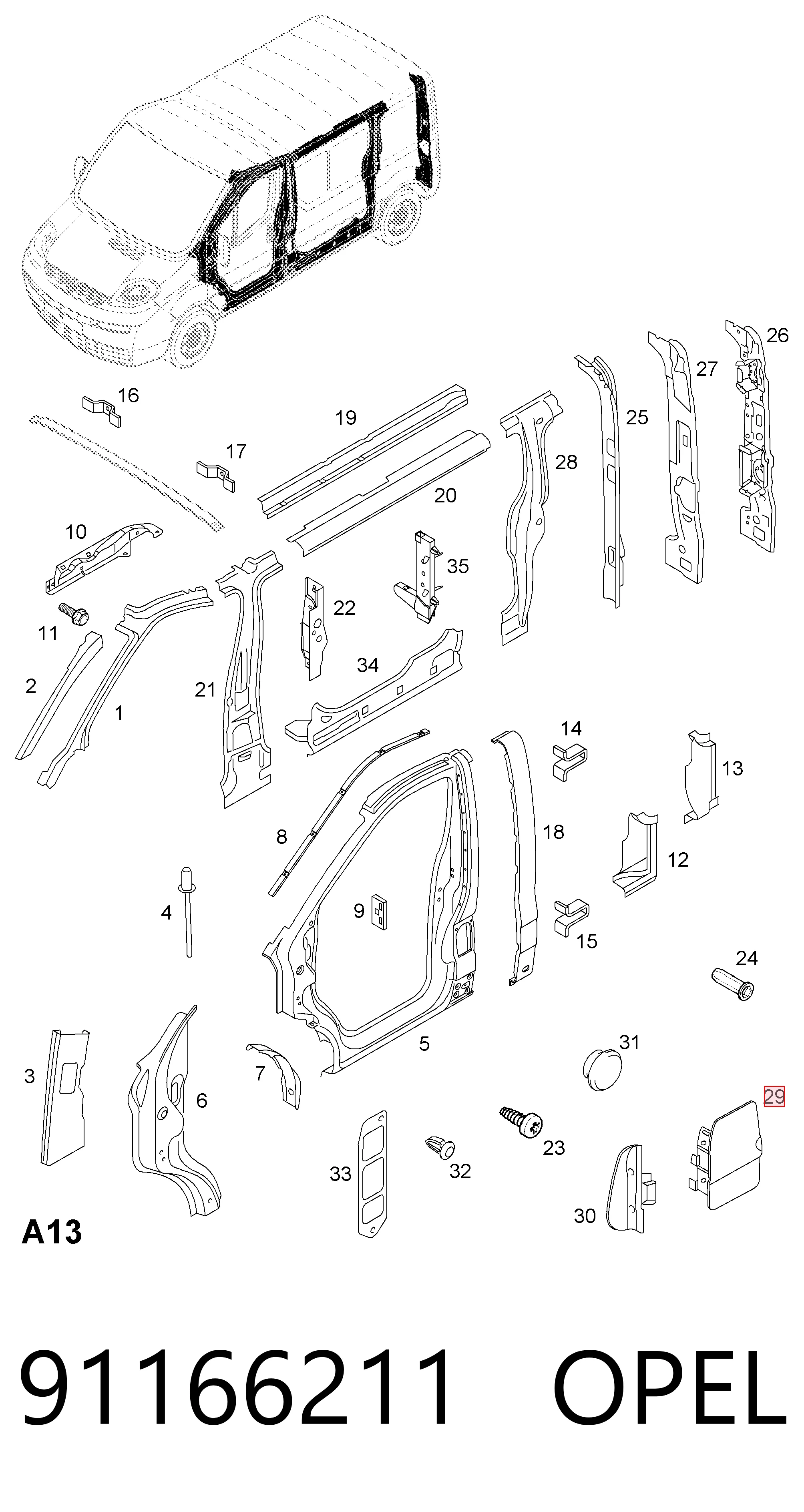 Дверка бензобака на Renault Trafic II FL