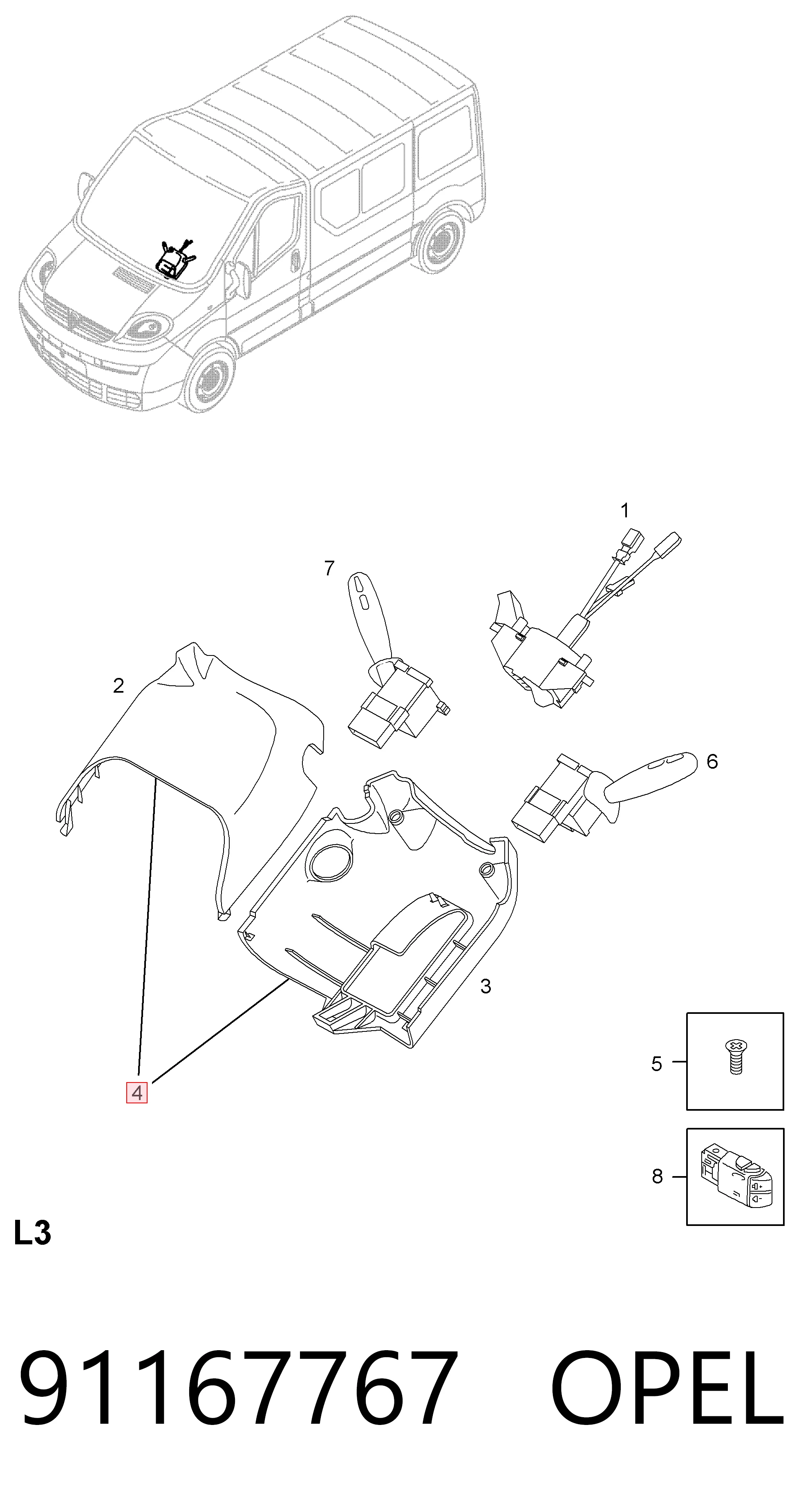 91167767 Renault (RVI) Накладка рулевой колонки