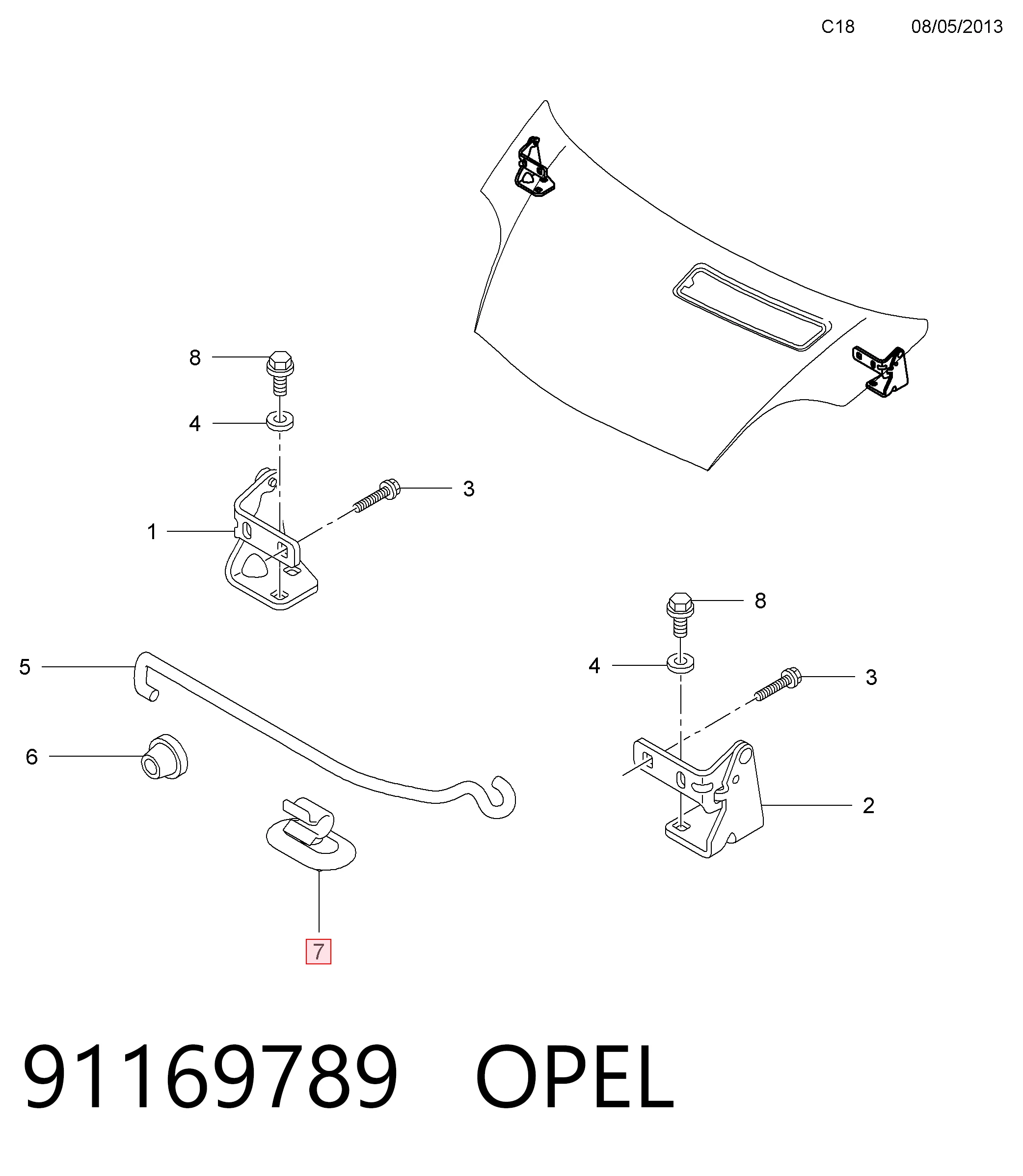 Фиксатор упора капота AND 30863242 цена, от 0.38 USD