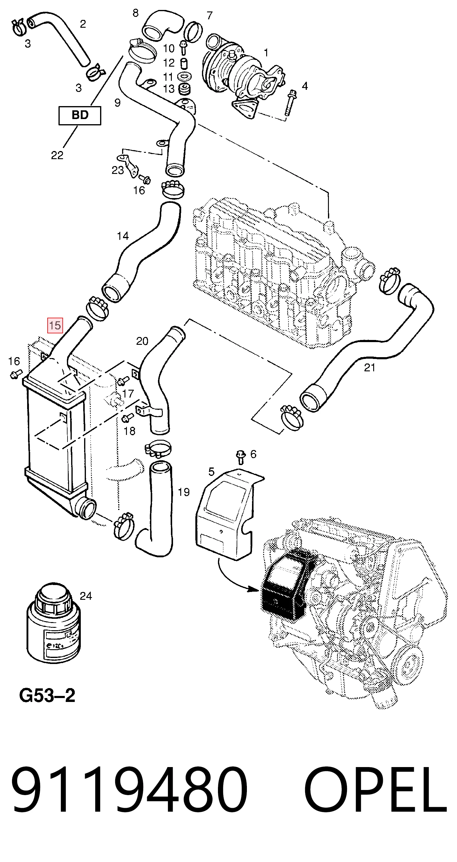 Купить 9129353 General Motors Интеркулер
