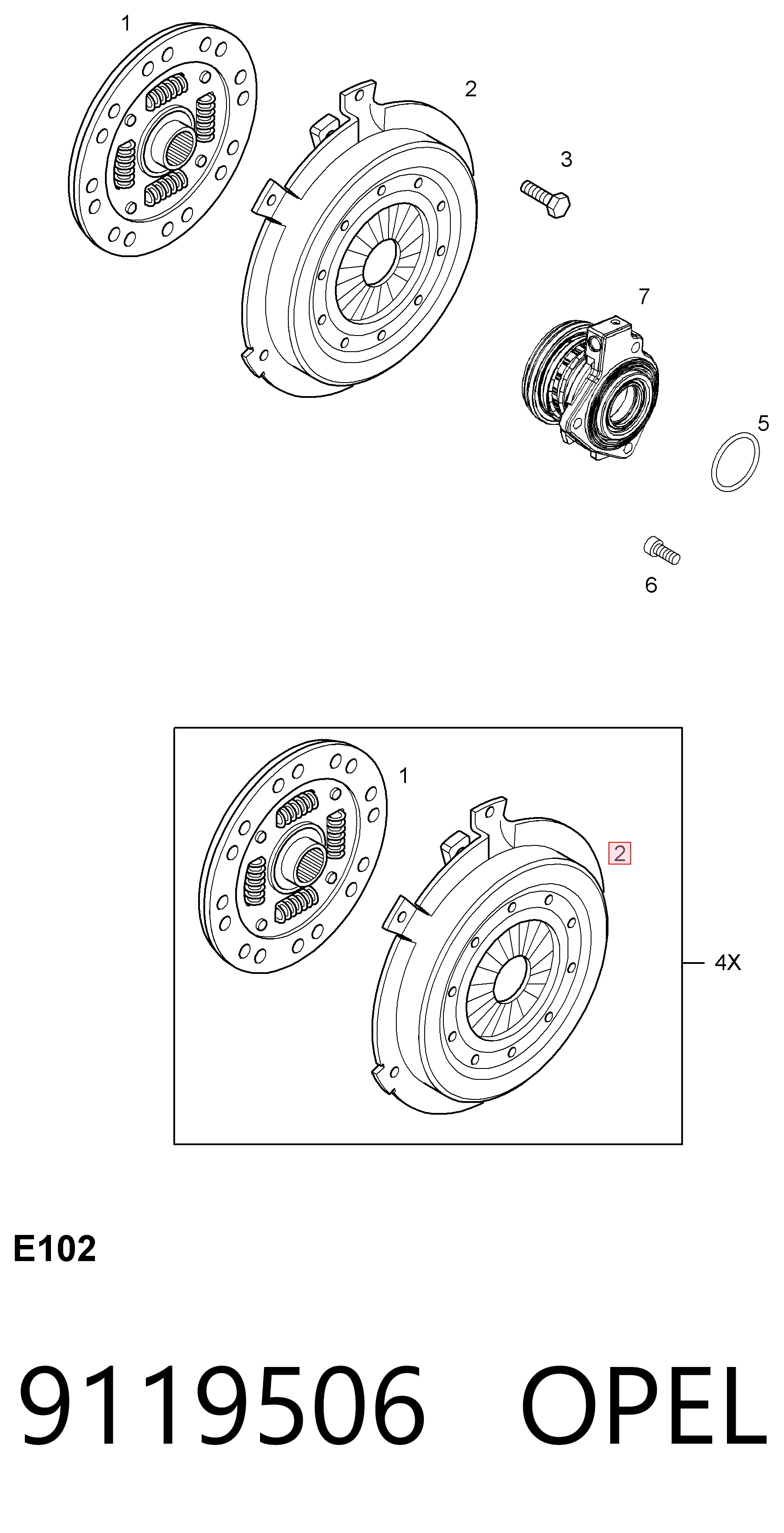 Корзина диска сцепления General Motors 9119506