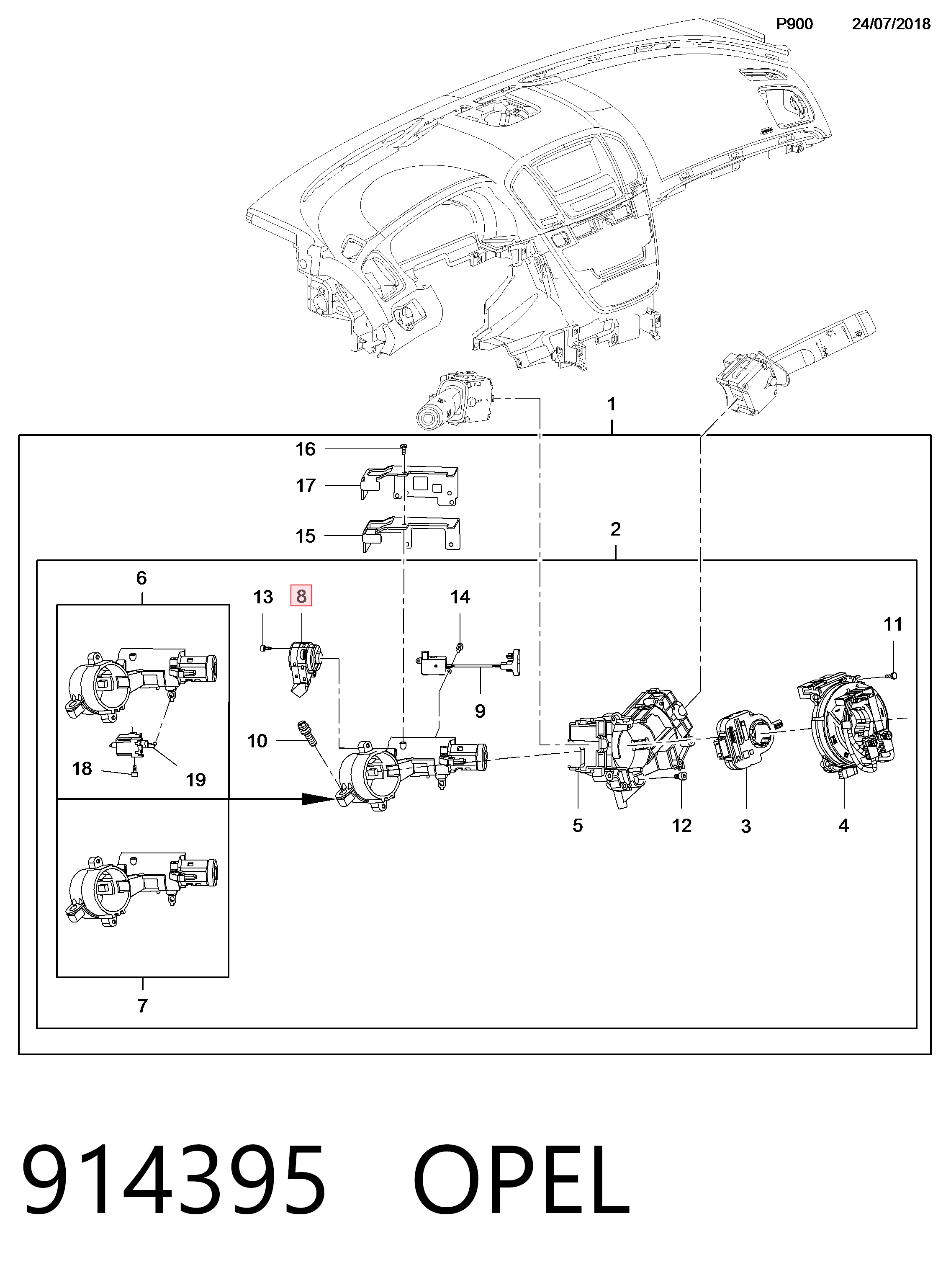 Контакты замка зажигания на Opel Insignia A G09
