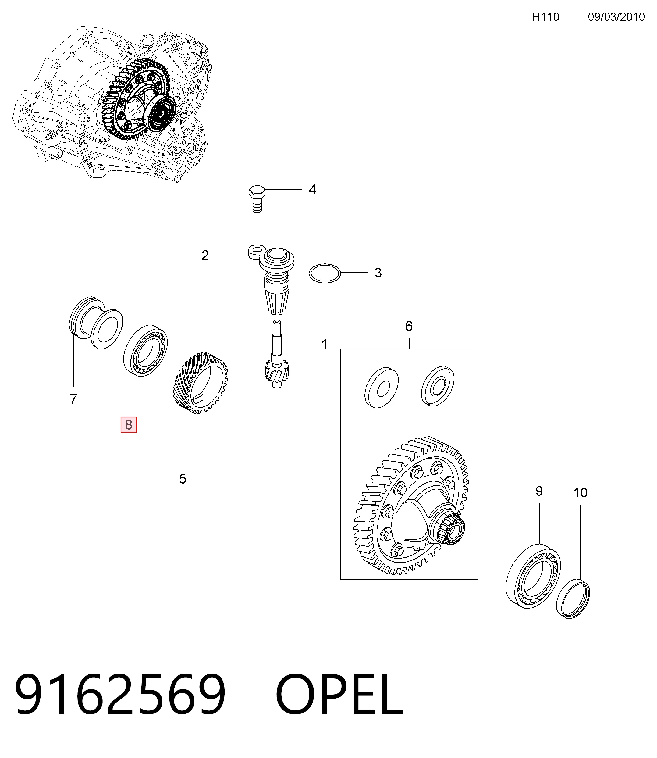 Подшипник дифференциала переднего моста Fiat/Alfa/Lancia 6000616094