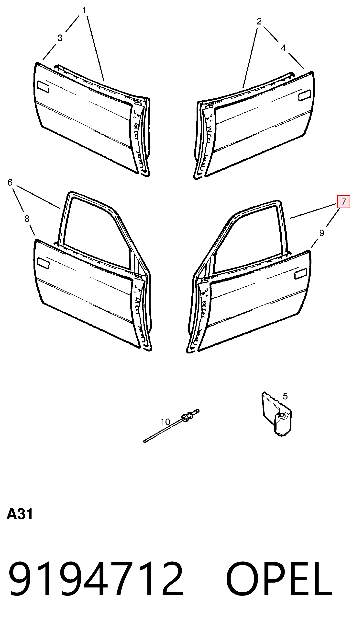 Передняя левая дверь Opel Astra F универсал (51, 52, F35, M35) (1991 - 2001) цена, от 36.72 USD