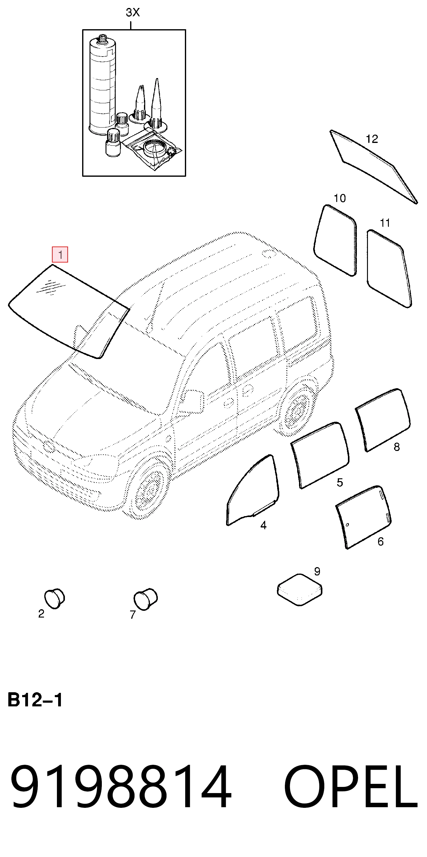 Автостекло на Opel Corsa C F08, F68
