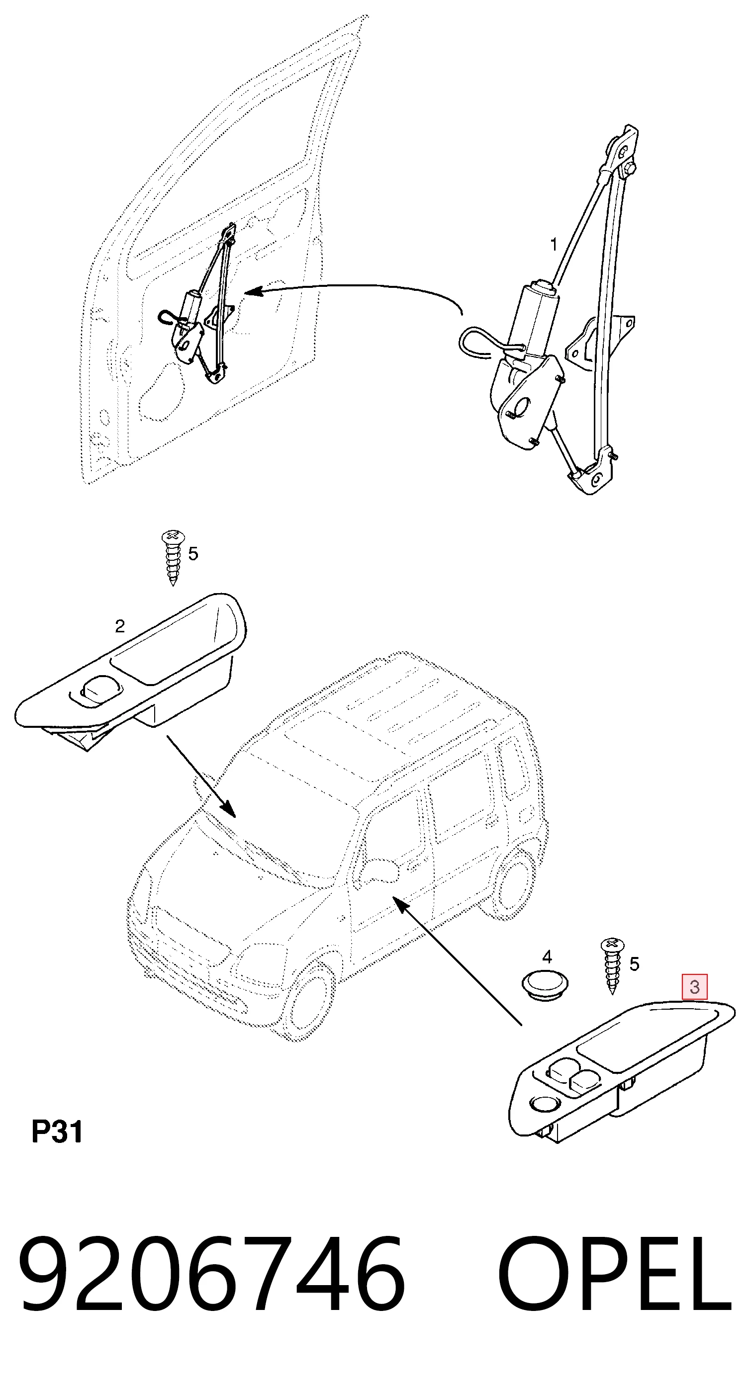 9206746 Opel Кнопки переднего левого стекло подъёмника