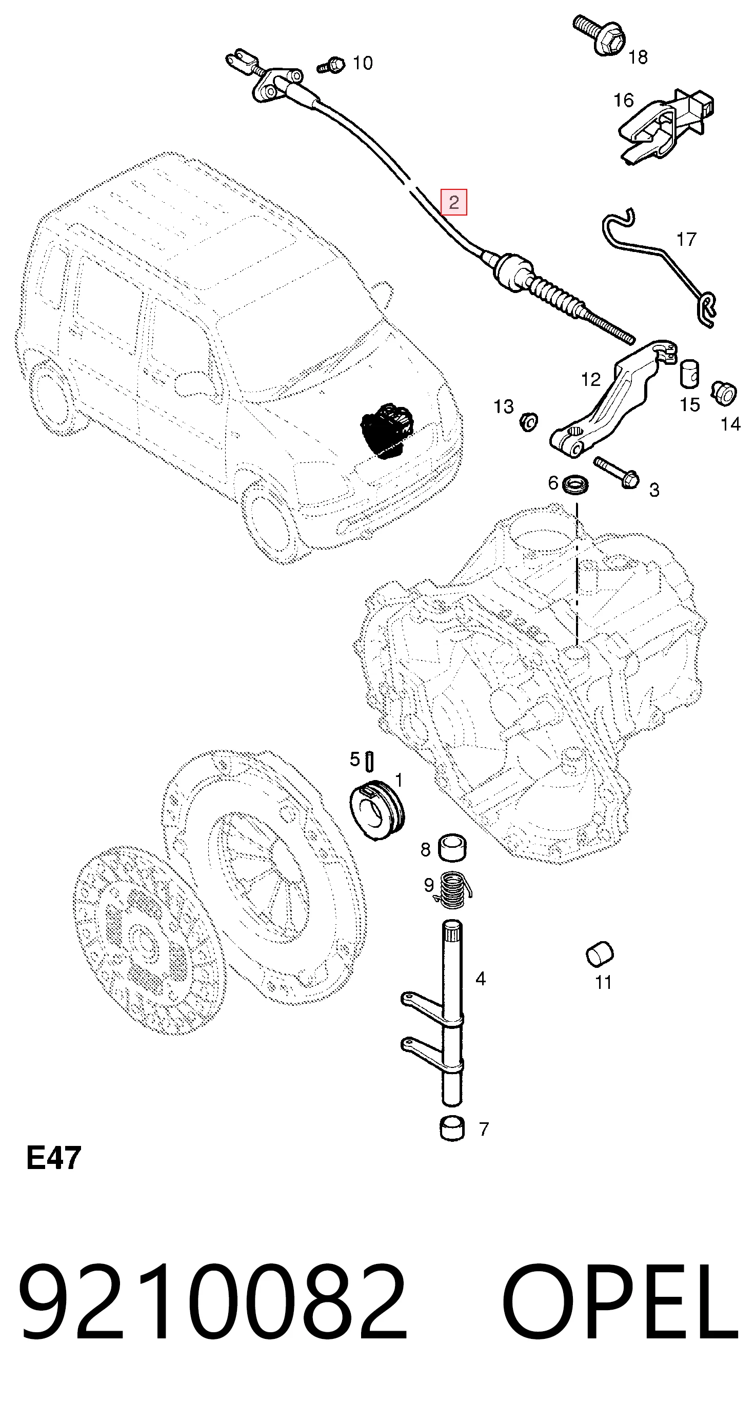 Тросик сцепления Kamoka LC121