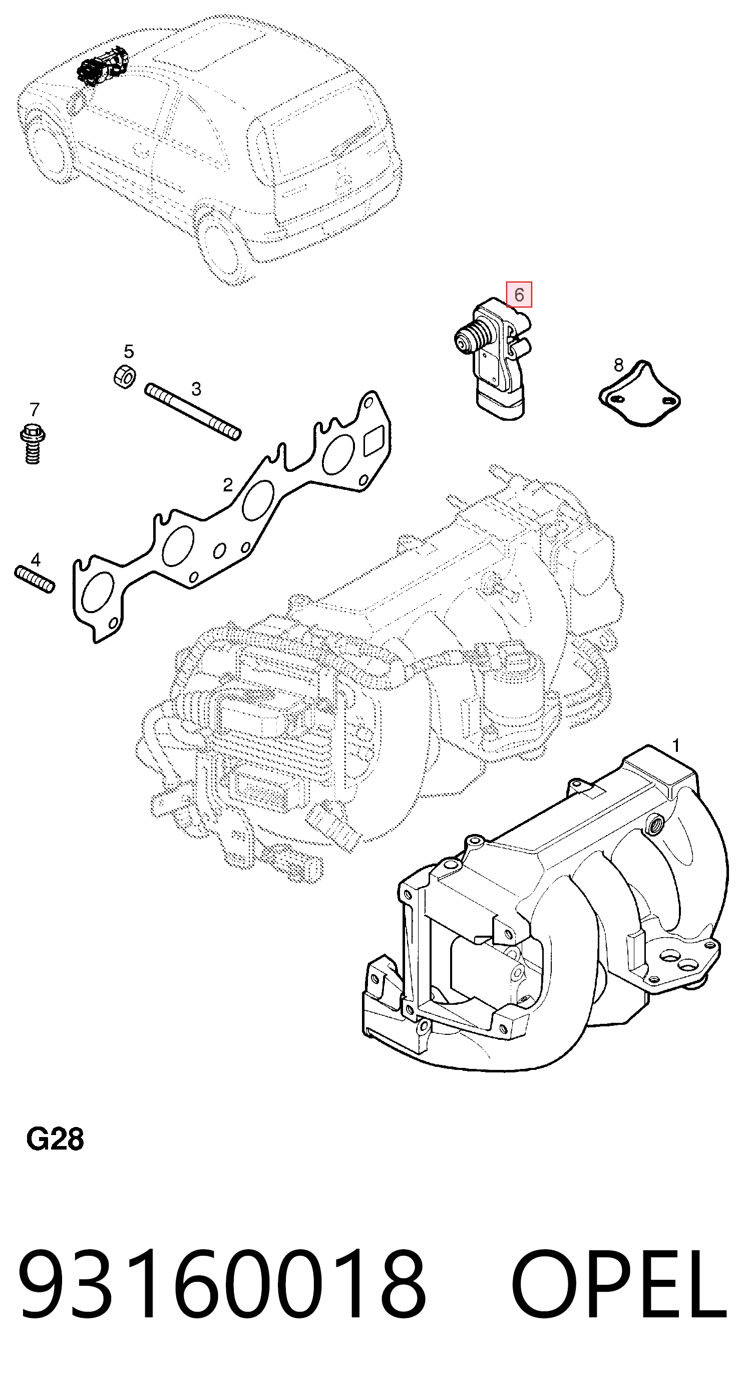 93160018 Opel Датчик давления воздуха