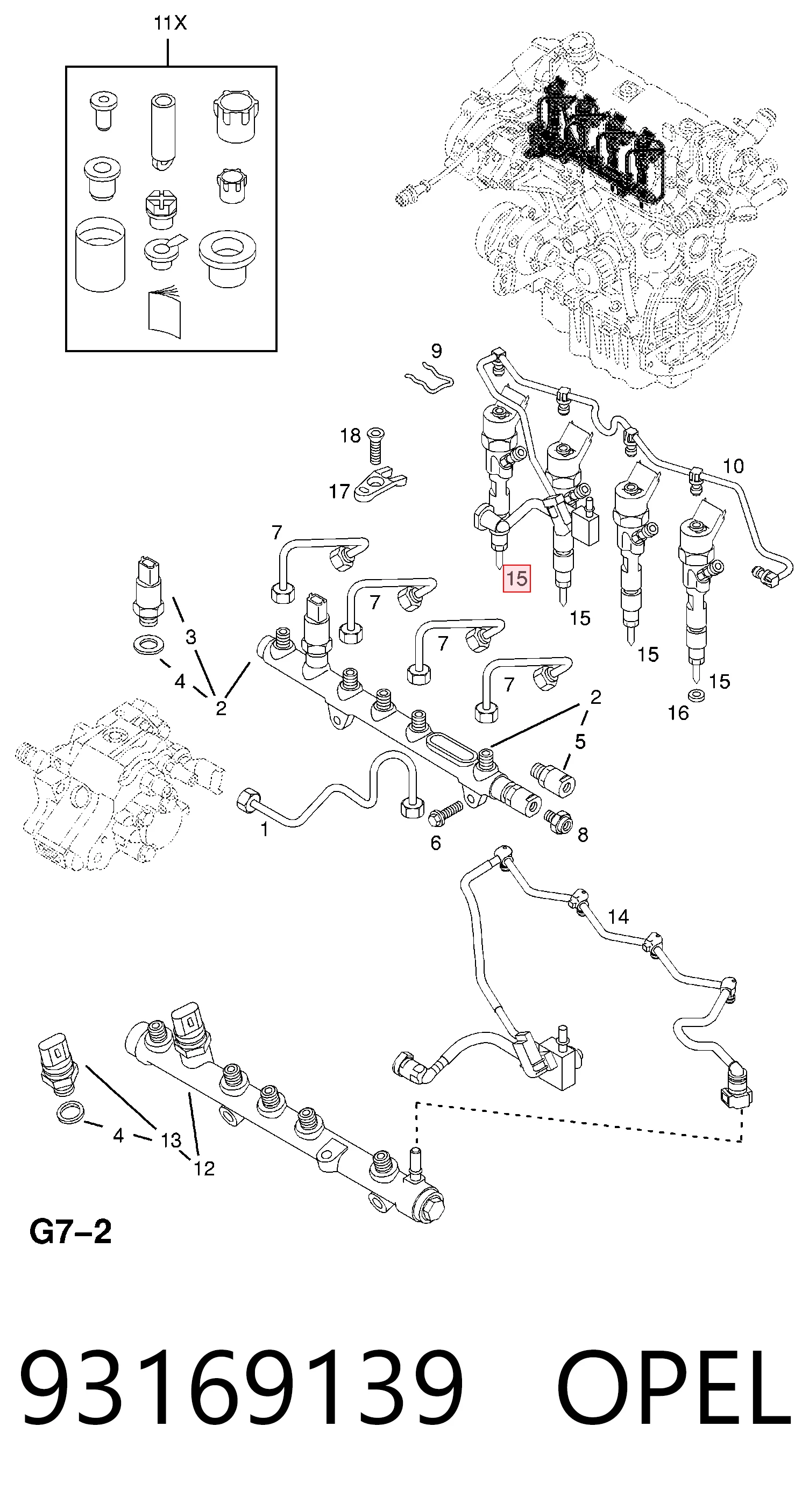 93169139 Opel Топливные форсунки