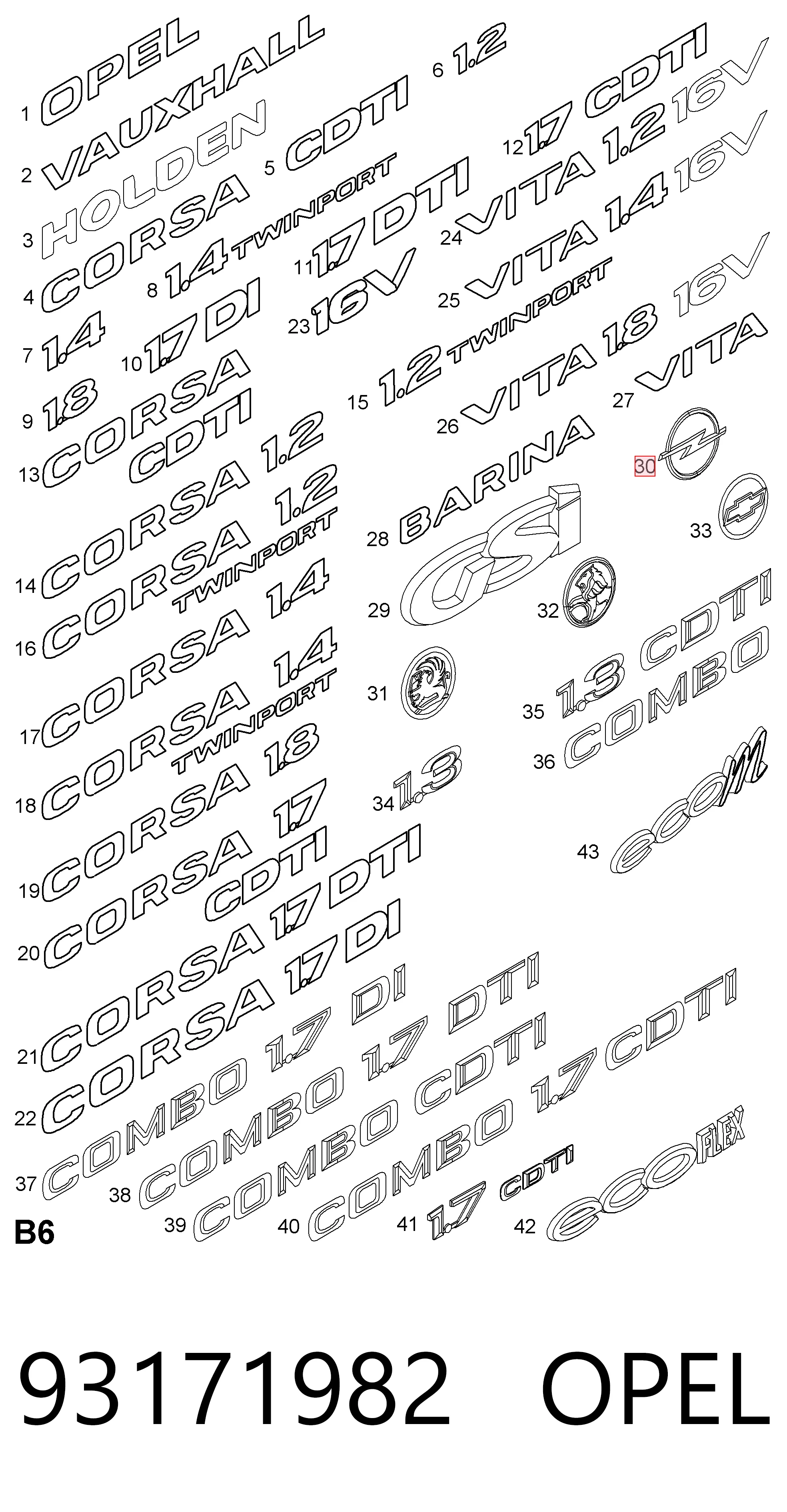 Фирменный значек на багажник на Opel Vectra C 